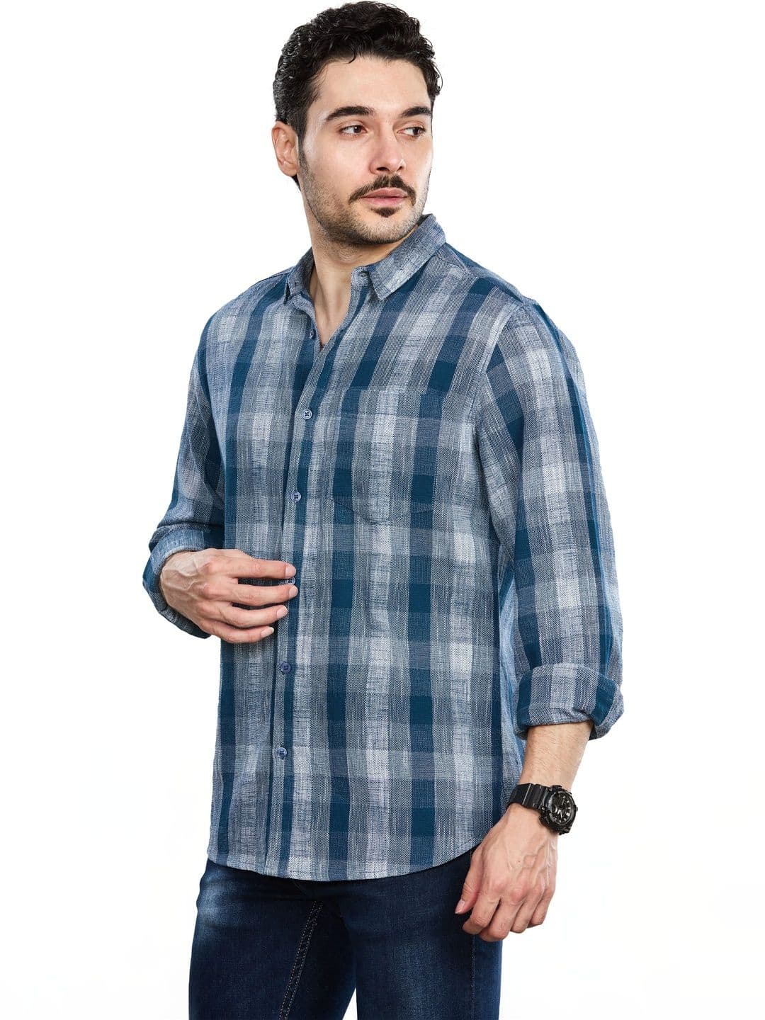 Mast & Harbour Men Gingham Checks Checked Casual Shirt thumbnail 3