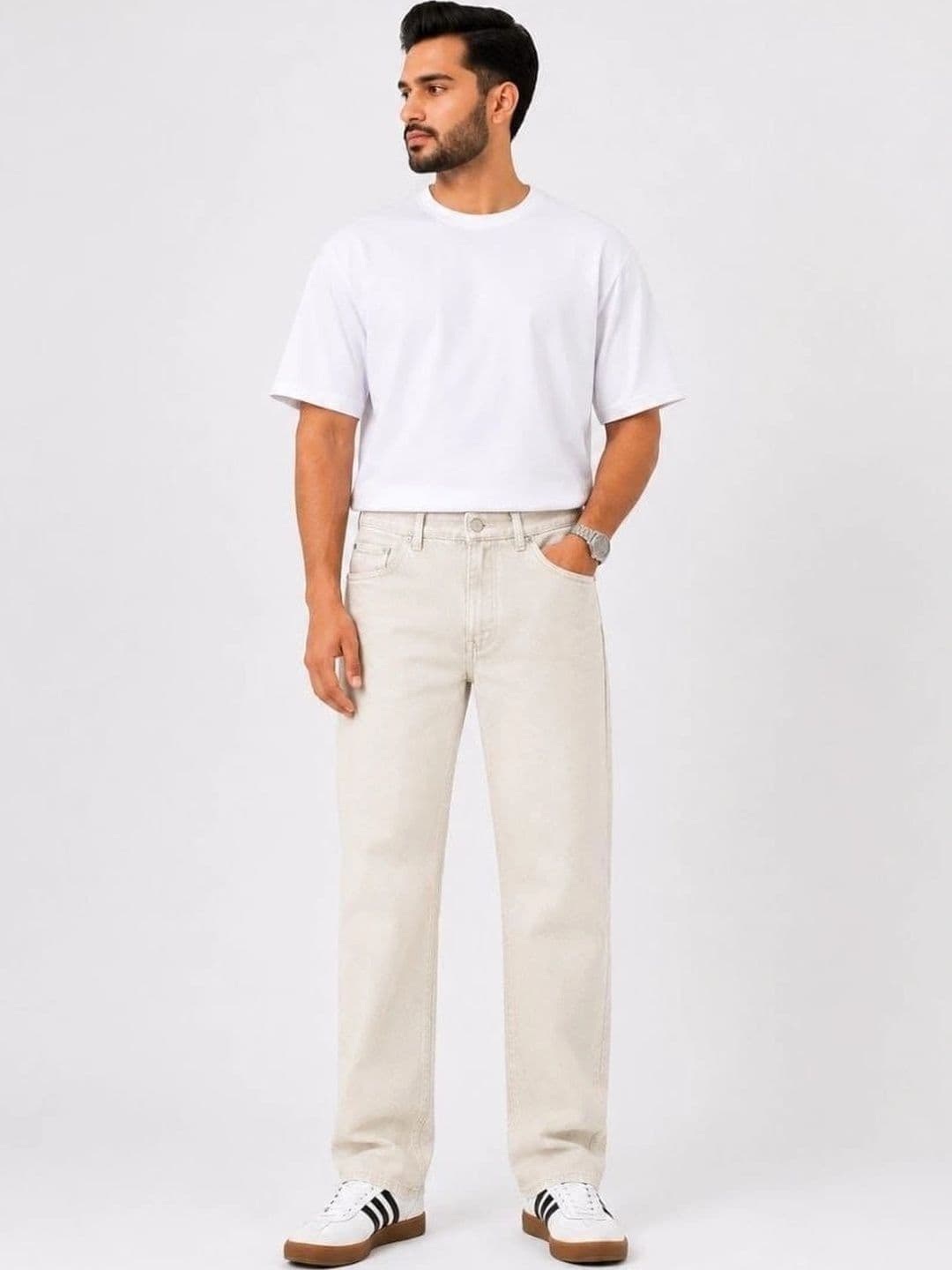 VK CULTURE Men Straight Fit Mid-Rise Light Fade Jeans thumbnail 4