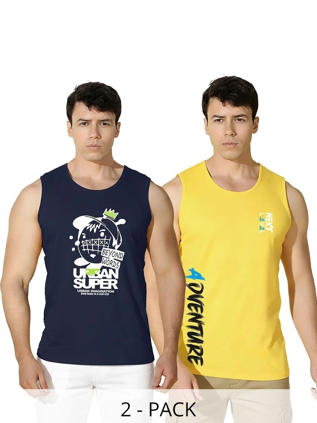 CRYPTIC Men Pack Of 2 Cotton Printed T-shirt - view 1