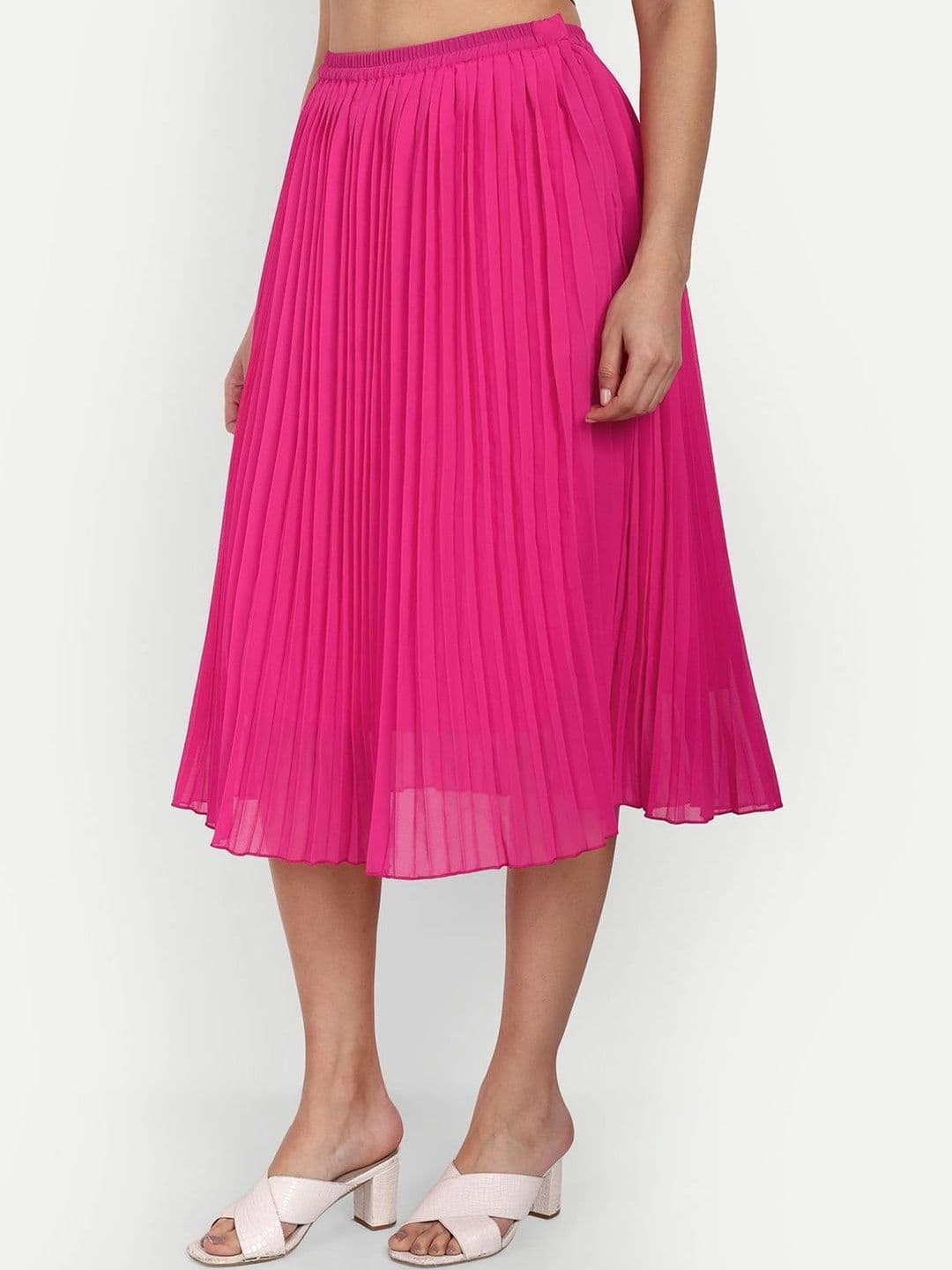 Aaruvi Ruchi Verma Women Accordion Pleated Midi A-Line Skirt thumbnail 3