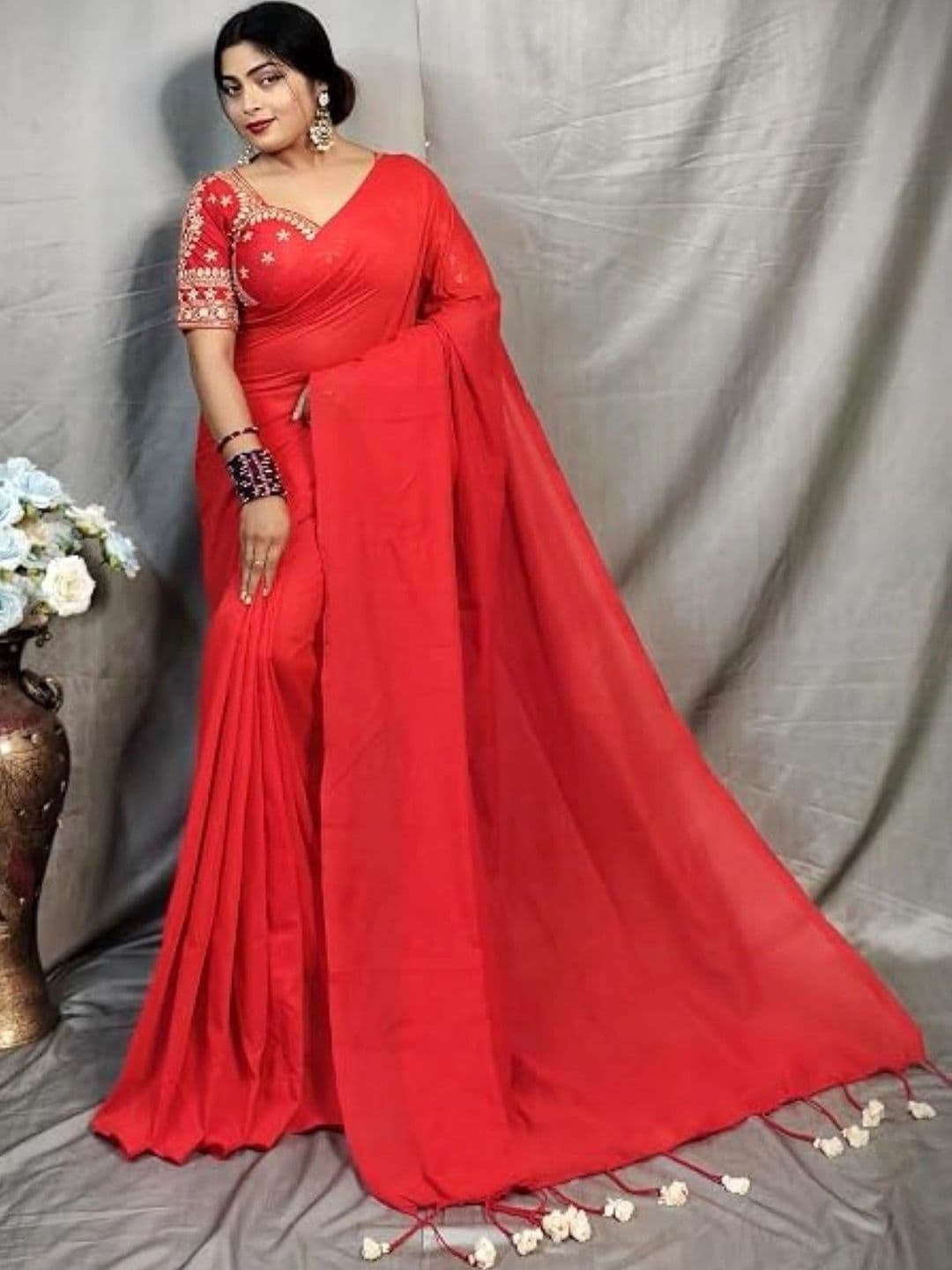 Monde Avenir Embroidered Handloom Khadi Saree - view 1