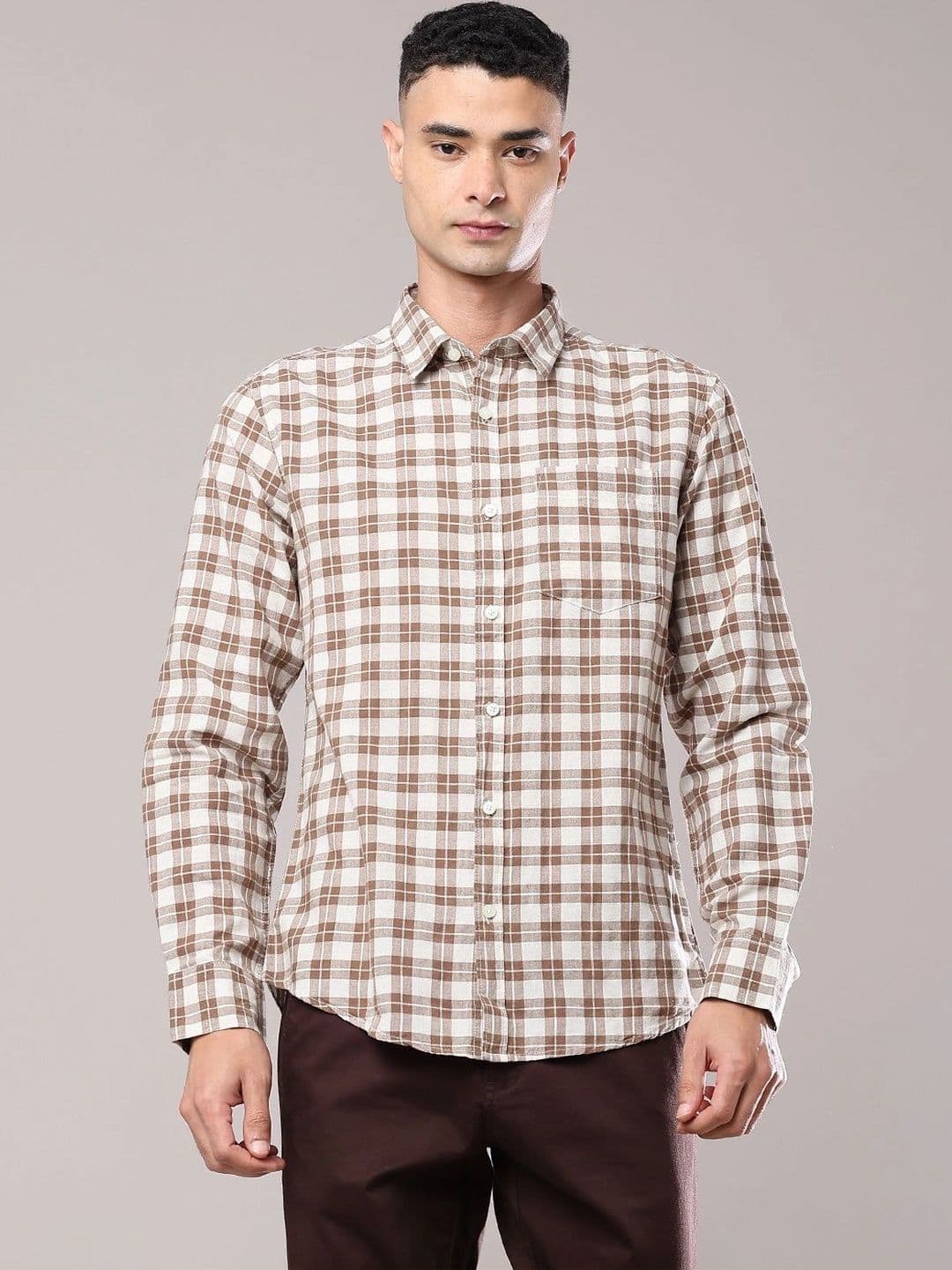 V-Mart Men Slim Fit Checked Casual Shirt thumbnail 5