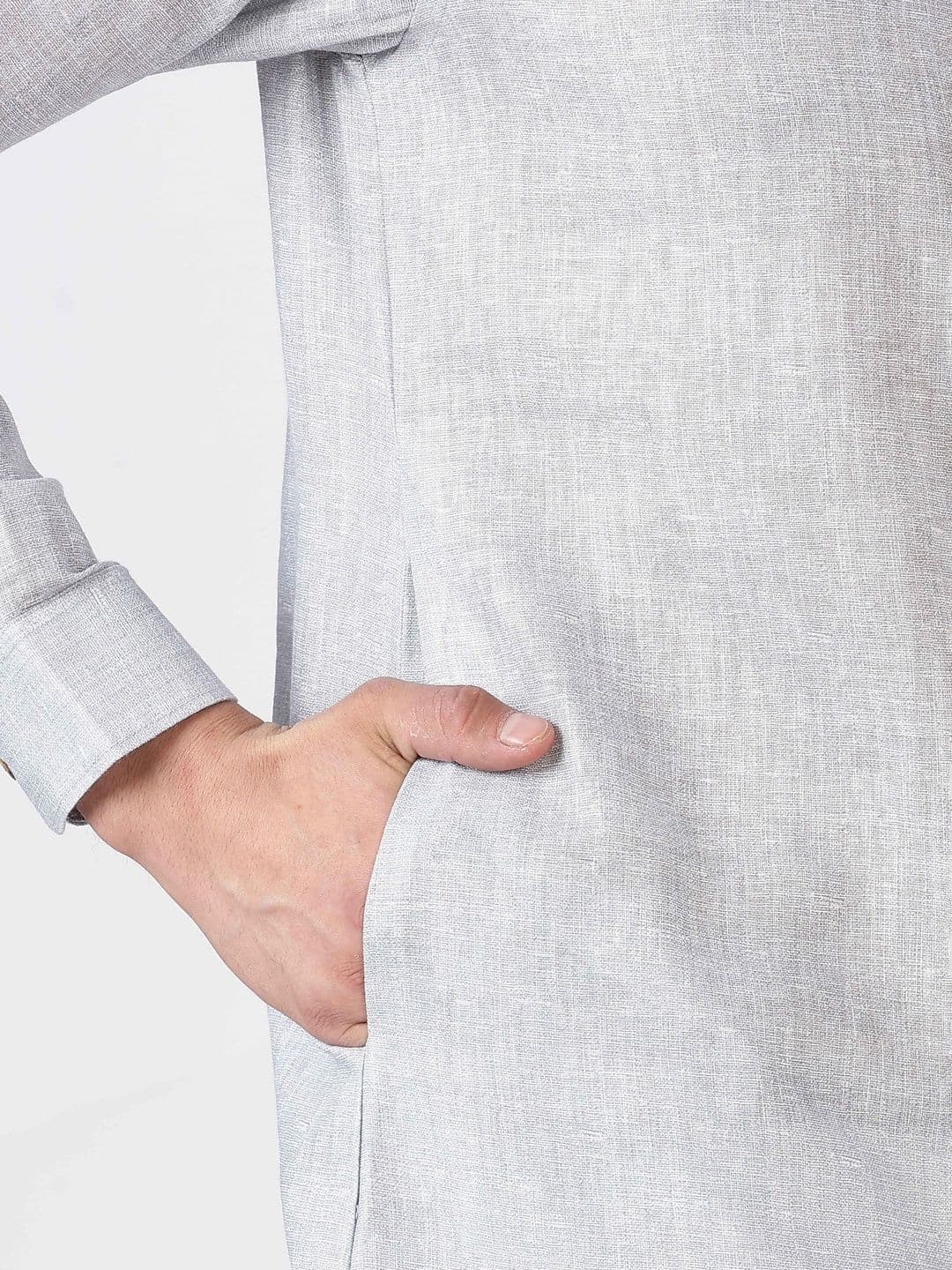 Anouk Men Cotton Linen Long Kurta thumbnail 6