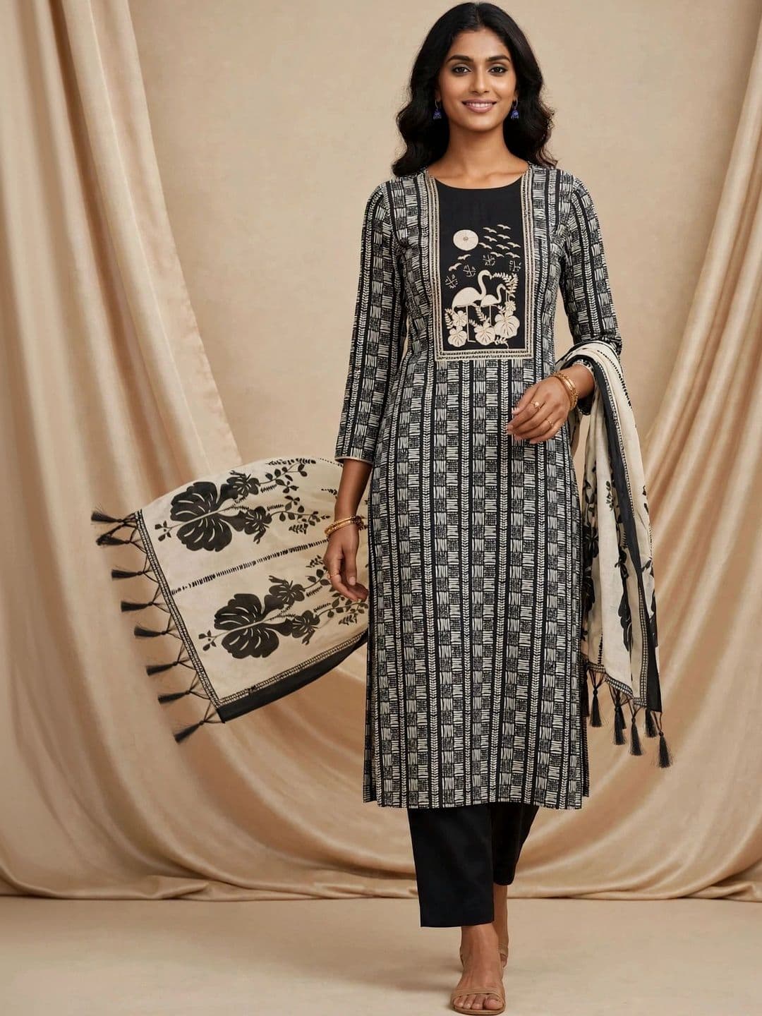 WaCraz Printed Pure Cotton Semi-Stitched Dress Material - view 1