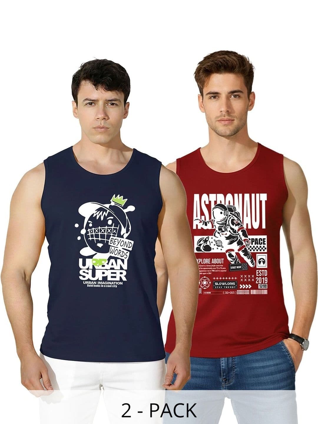 CRYPTIC Men Pack of  2 Printed T-shirt - view 1