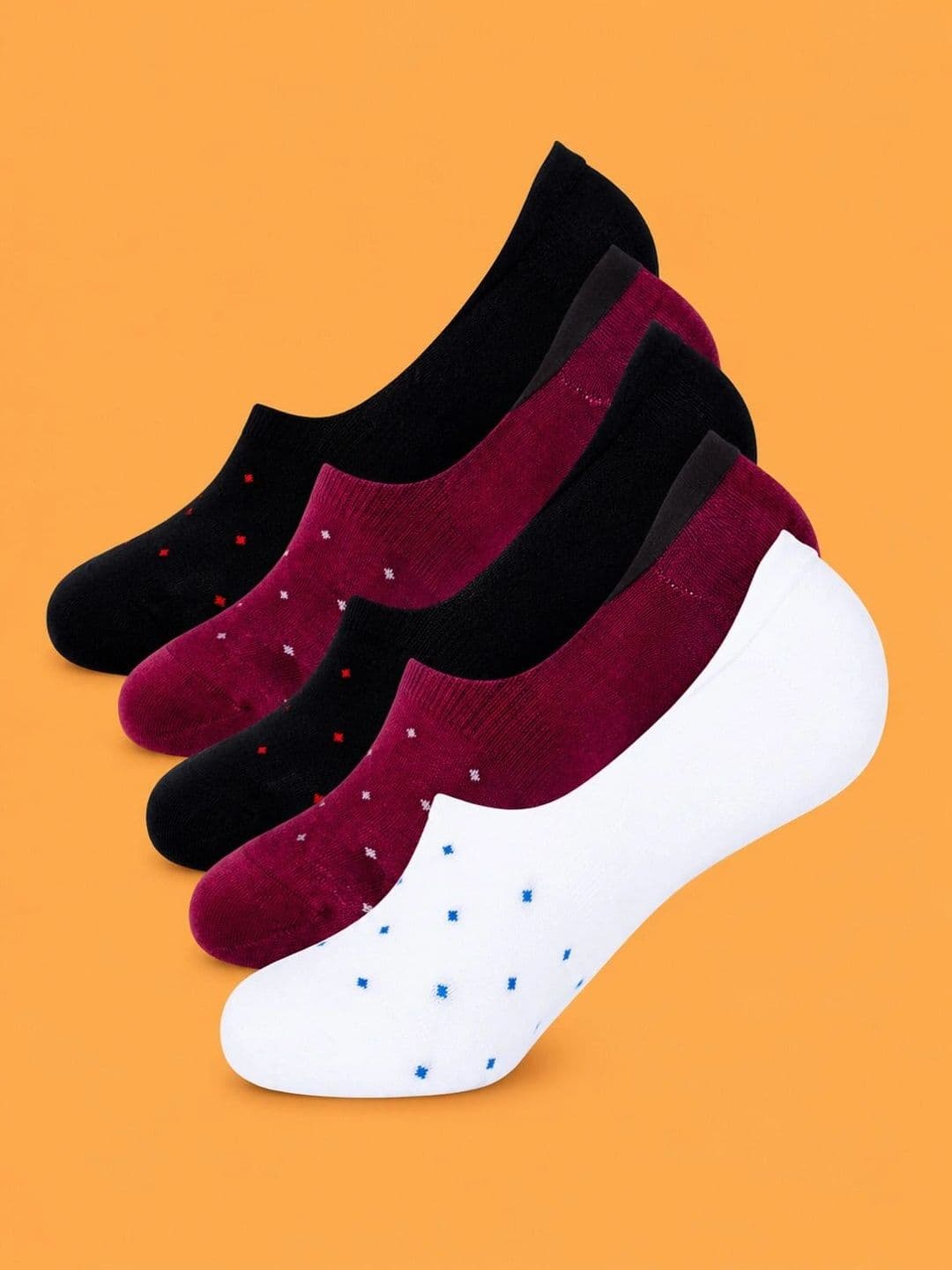 ADDOSSO Men Pack of 5 Cotton Assorted Patterned Shoe Liners Socks - view 1
