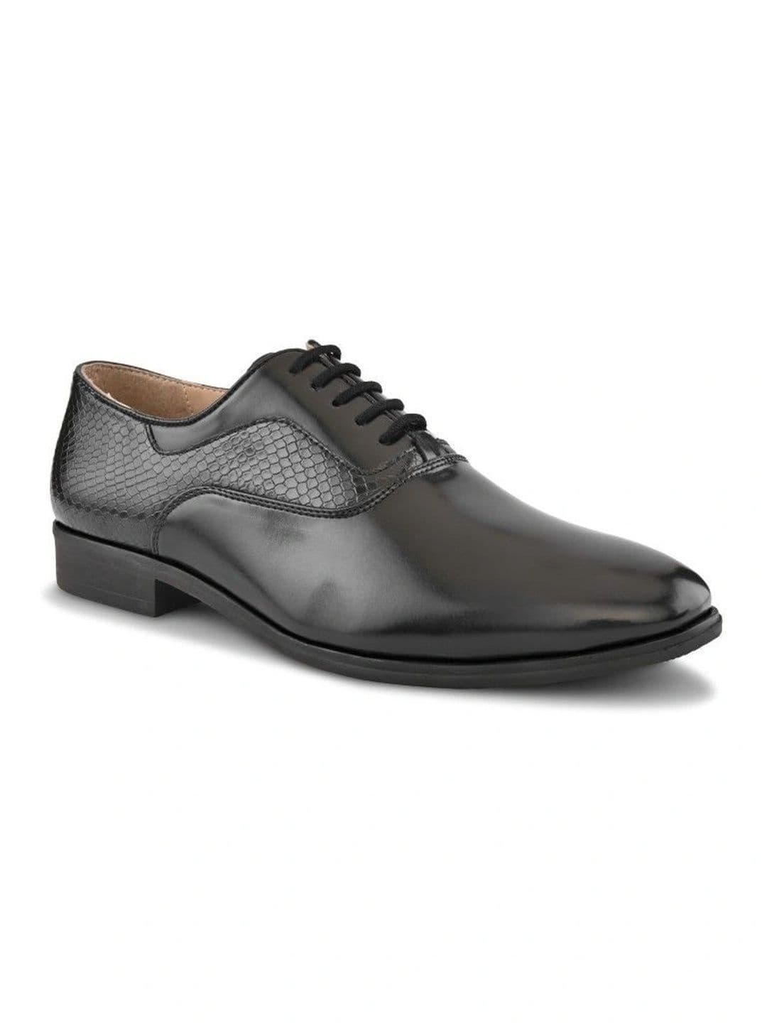 House of Pataudi Men Textured Formal Oxfords thumbnail 6