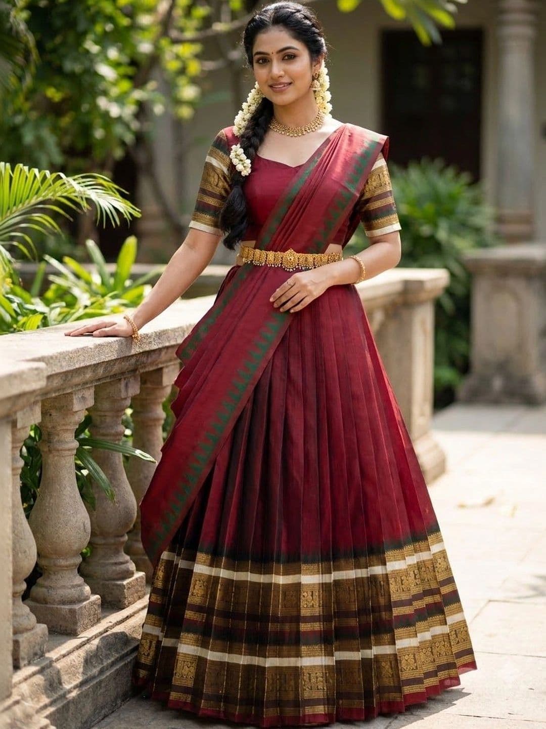 Fabcartz Semi-Stitched Lehenga & Unstitched Blouse With Dupatta thumbnail 4
