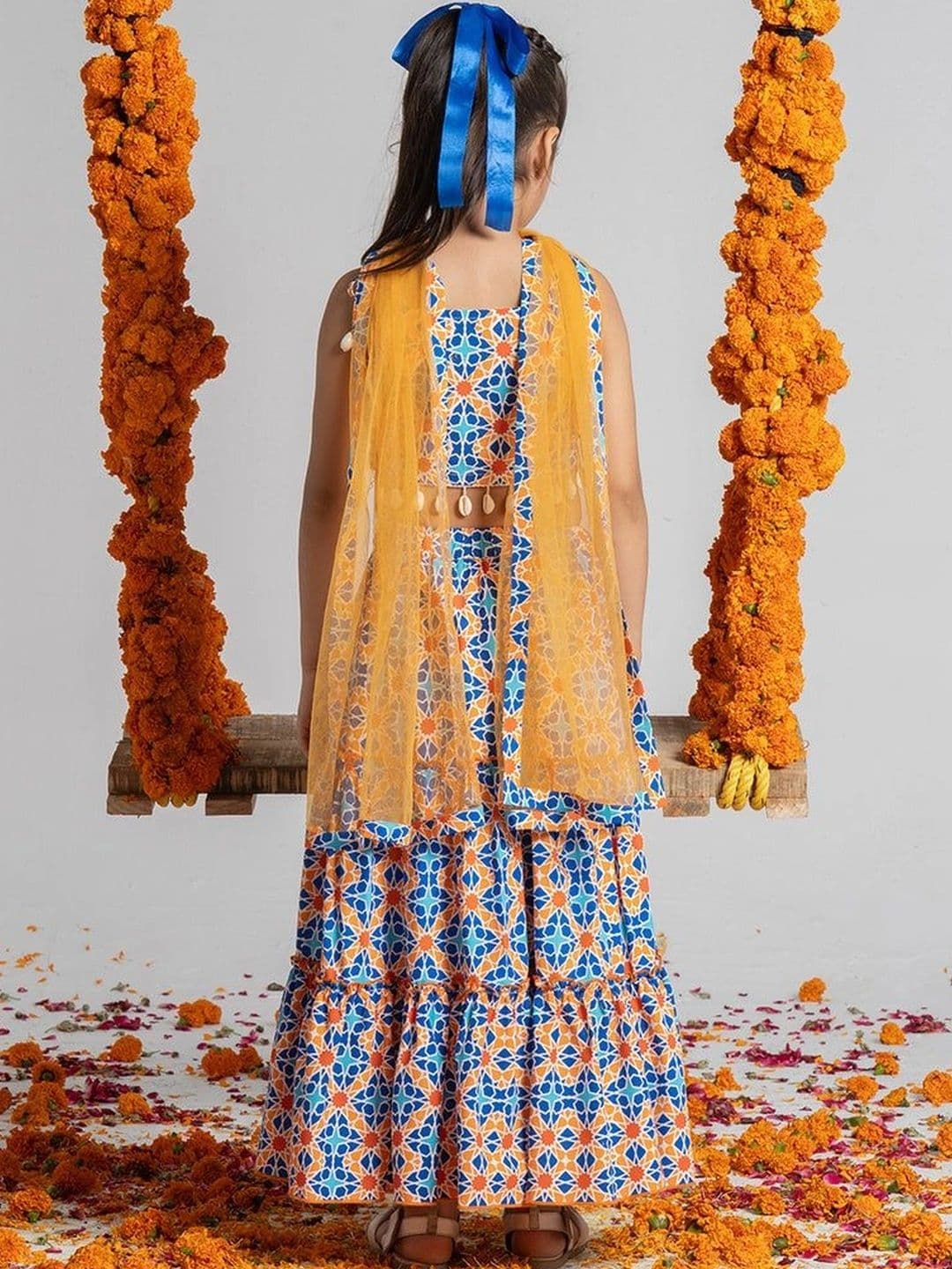 Sangria Girls Printed Ready to Wear Lehenga & Blouse With Dupatta thumbnail 6
