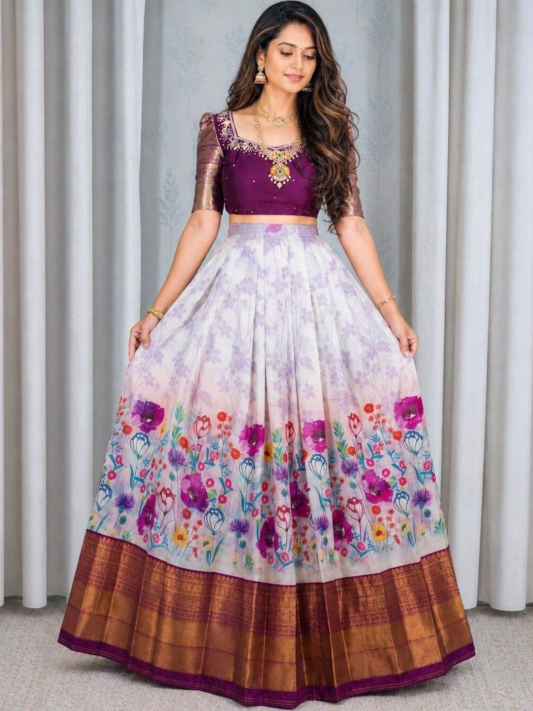 FABRELLA Women Unstitched Lehenga & Blouse With Dupatta thumbnail 4