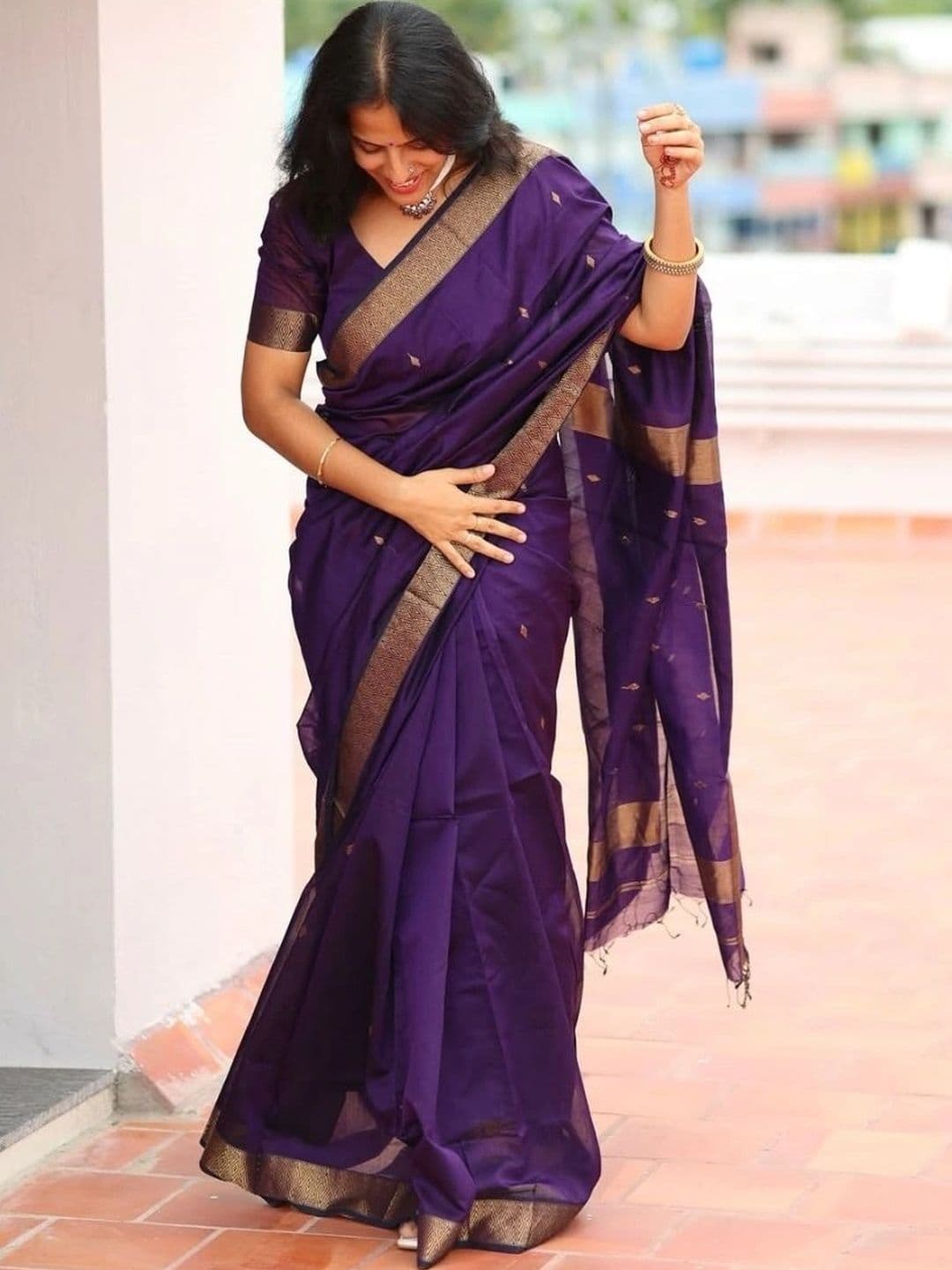 HERE&NOW Woven Design Zari Banarasi Saree thumbnail 6
