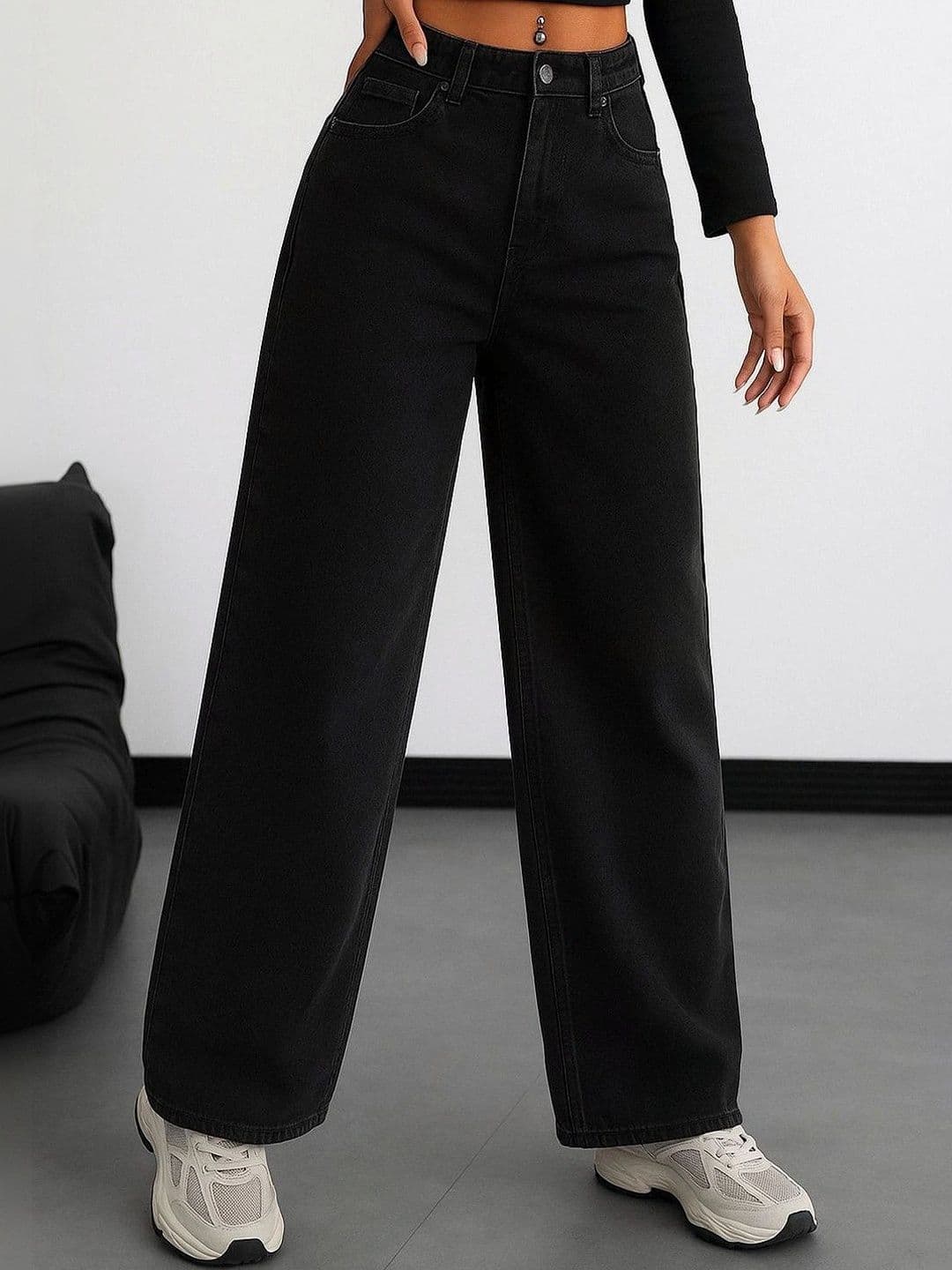 SHIRODHARI Women Straight Fit Low-Rise Jeans thumbnail 5