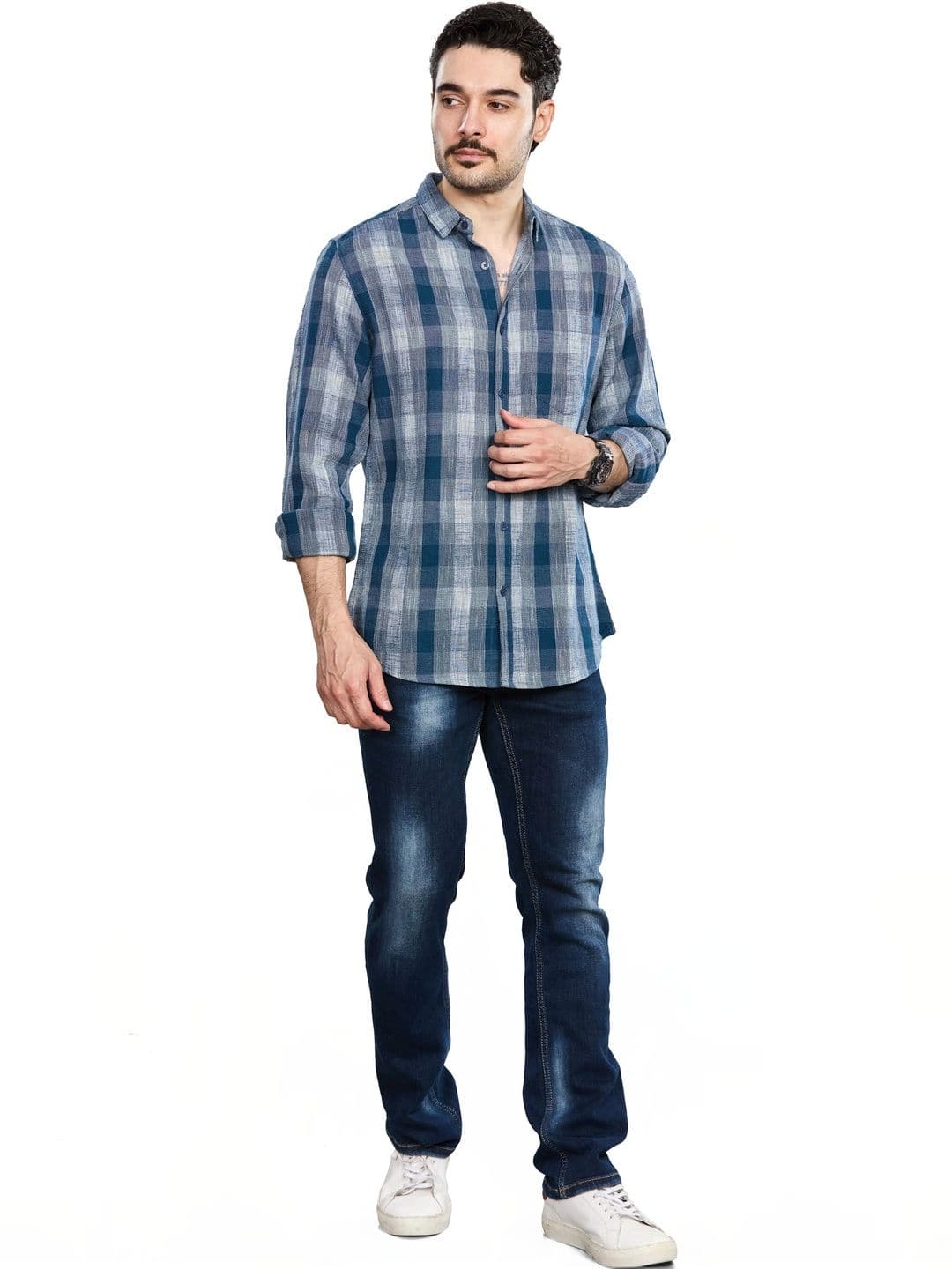 Mast & Harbour Men Gingham Checks Checked Casual Shirt thumbnail 4