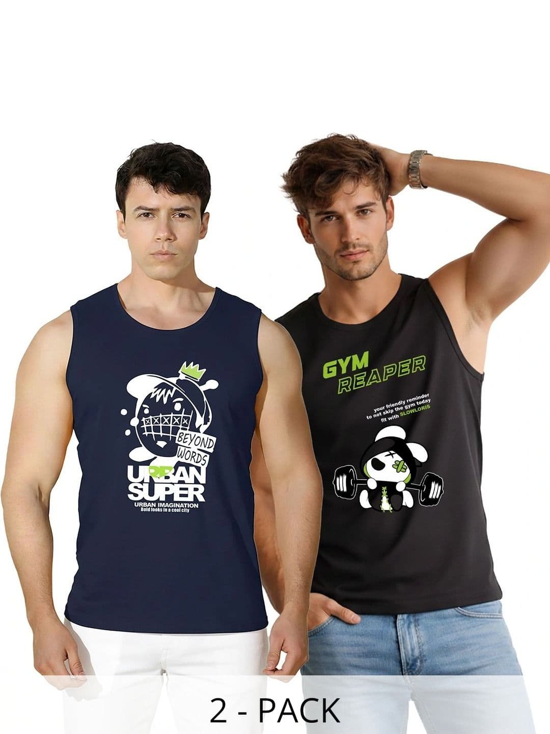 CRYPTIC Men Pack of 2 Printed Innerwear T-shirt - view 1