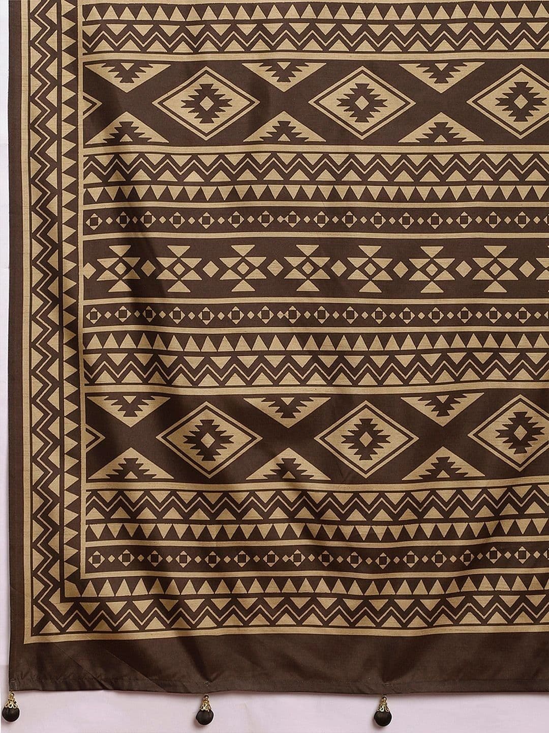 Sangria Ethnic Motifs Silk Blend Designer Block Print Saree thumbnail 3