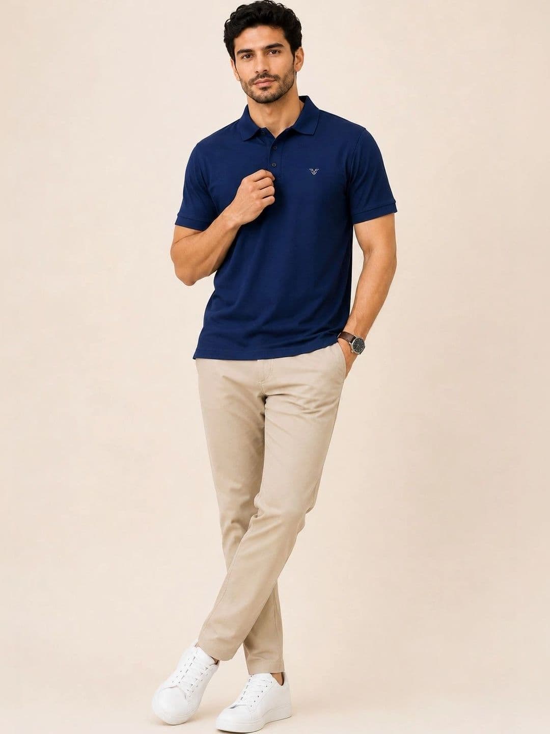 SZN Men Brand Logo Polo Collar Regular Fit T-shirt thumbnail 6