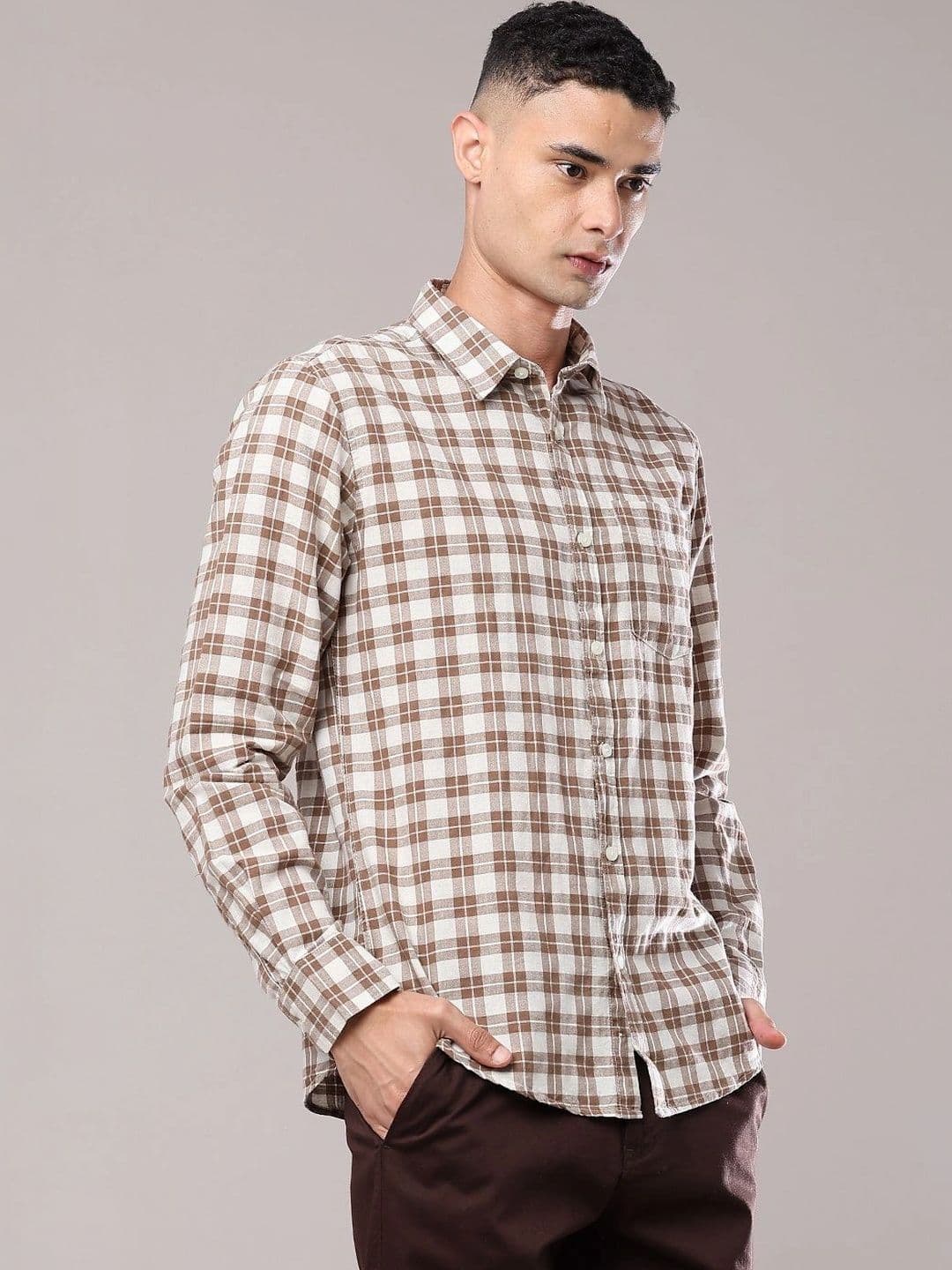 V-Mart Men Slim Fit Checked Casual Shirt thumbnail 6