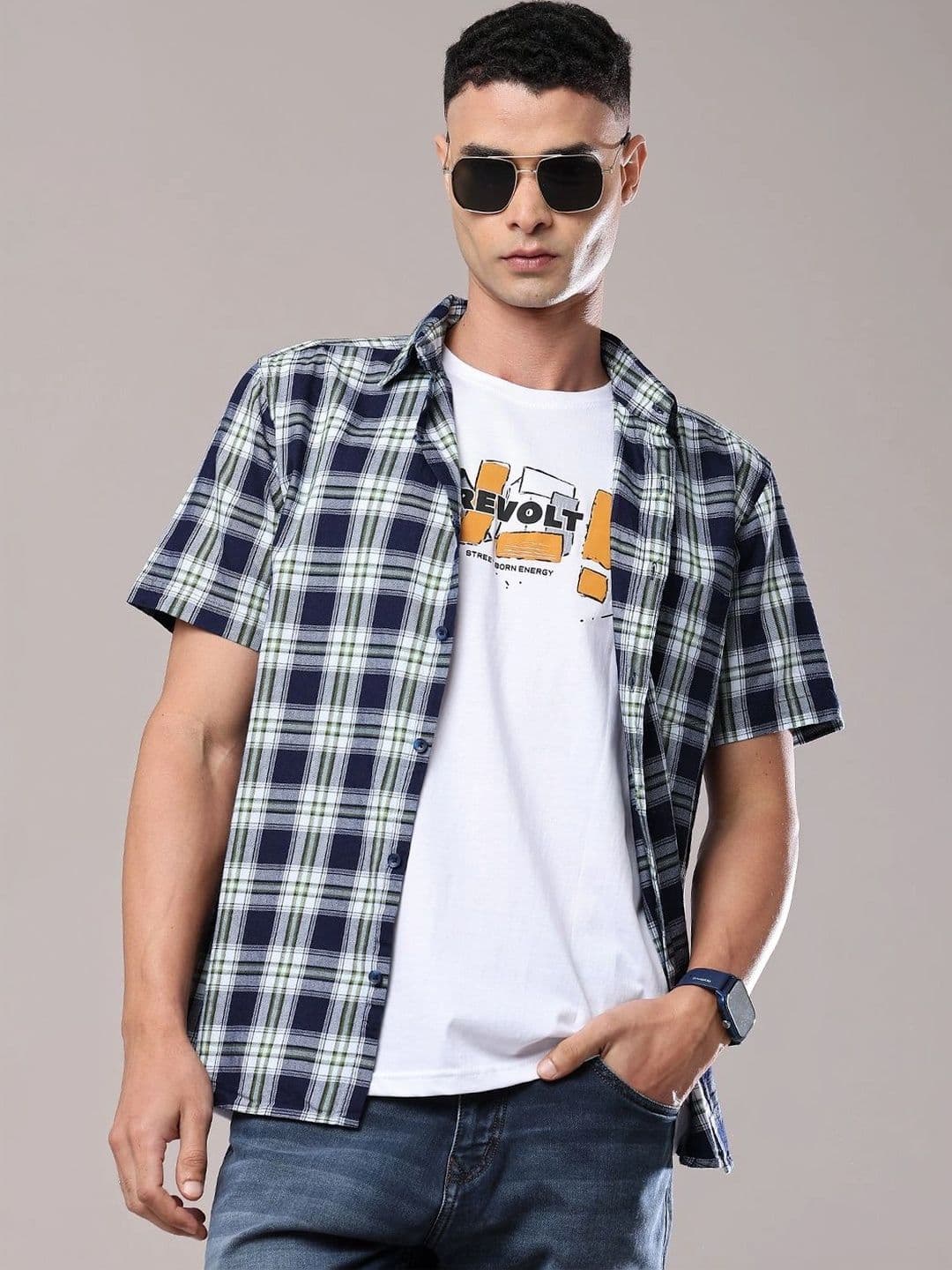 V-Mart Men Checked Casual Shirt - view 1