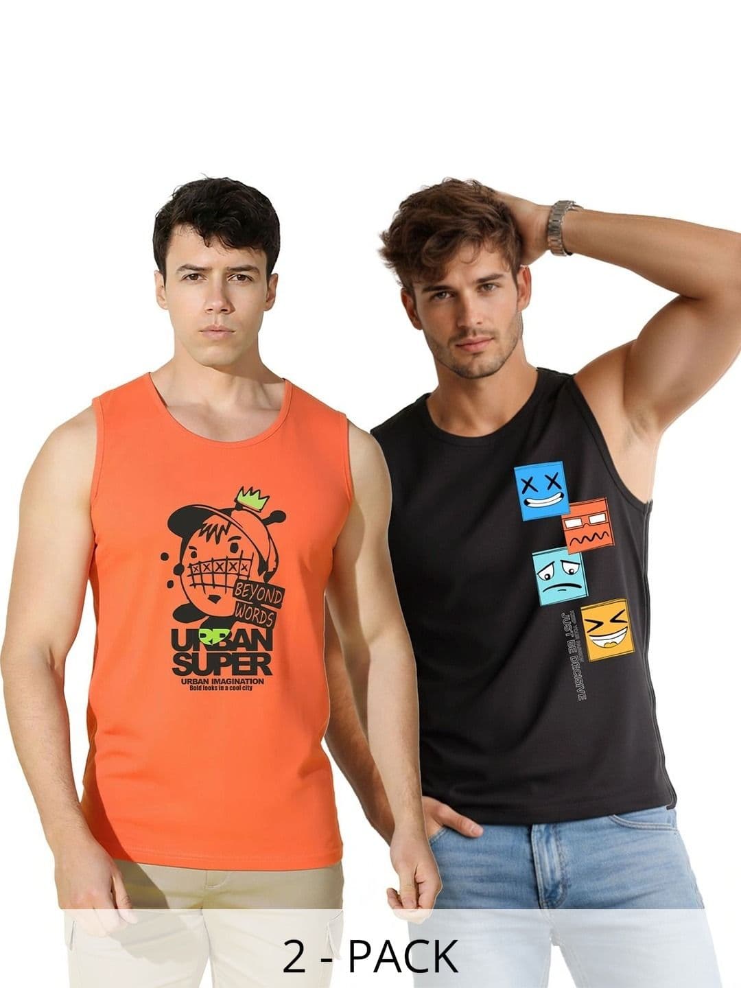 CRYPTIC Men Pack of  2 Printed T-shirt - view 1