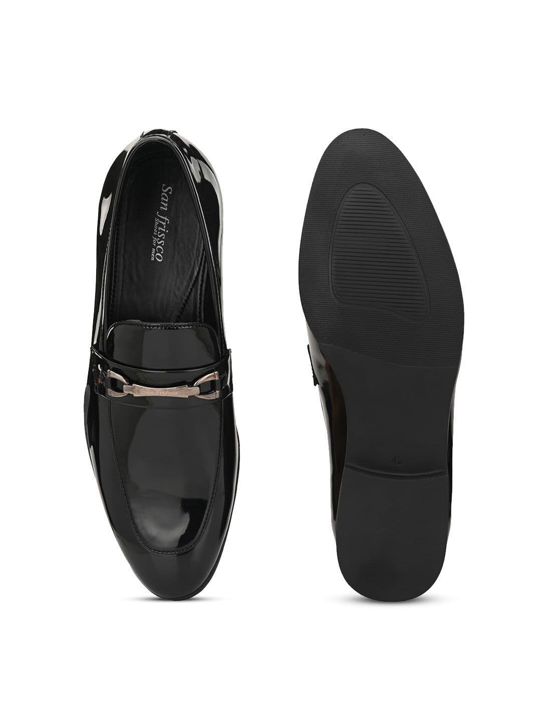 San Frissco Men Sterling Black Solid Formal Loafers thumbnail 2
