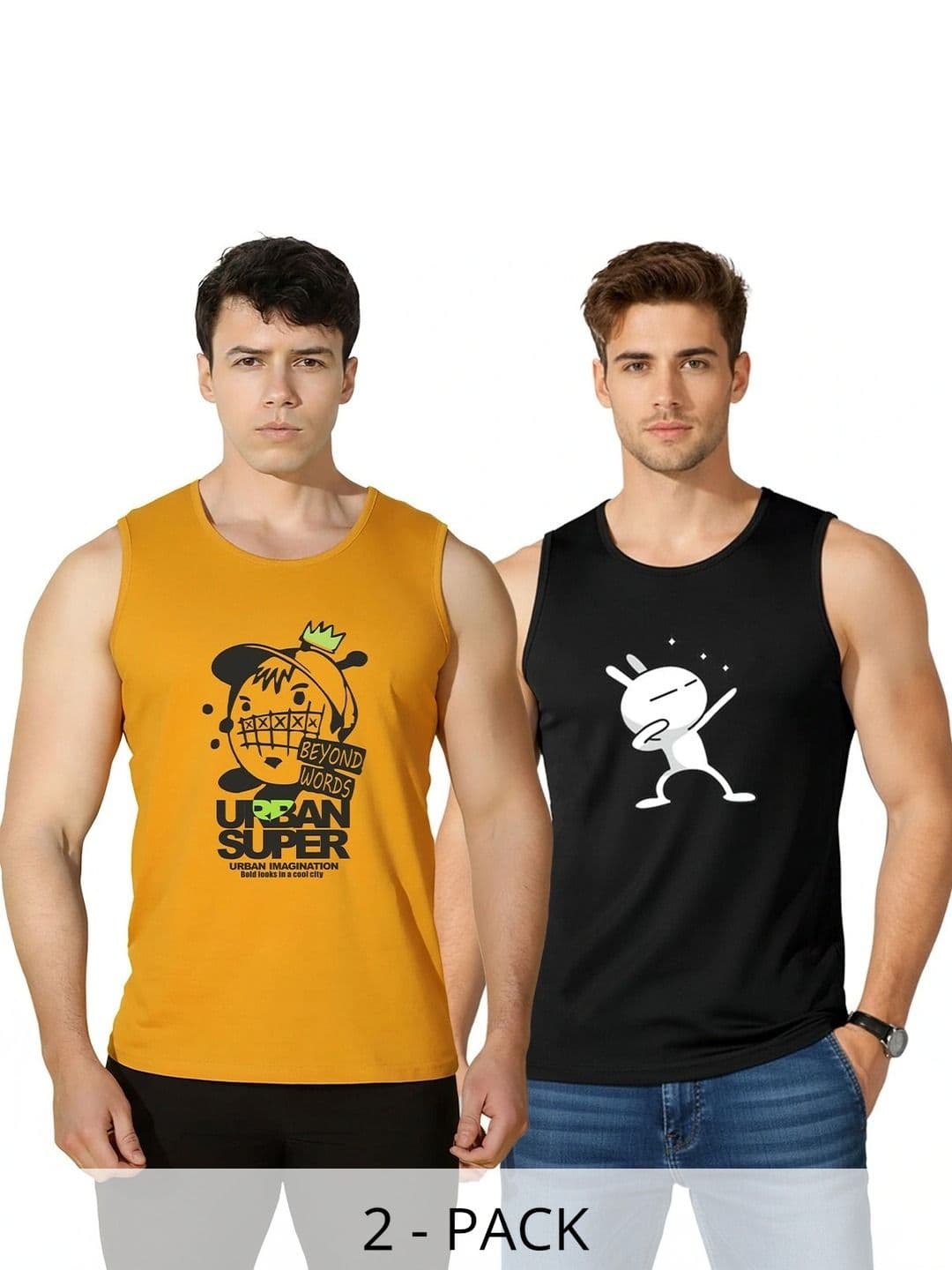 CRYPTIC Men Printed Pack of 2 T-shirt - view 1