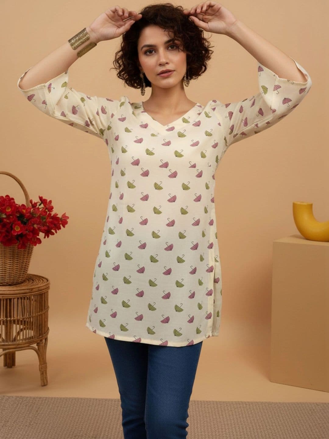 SURHI Women Printed Flared Sleeves Kurta - view 1