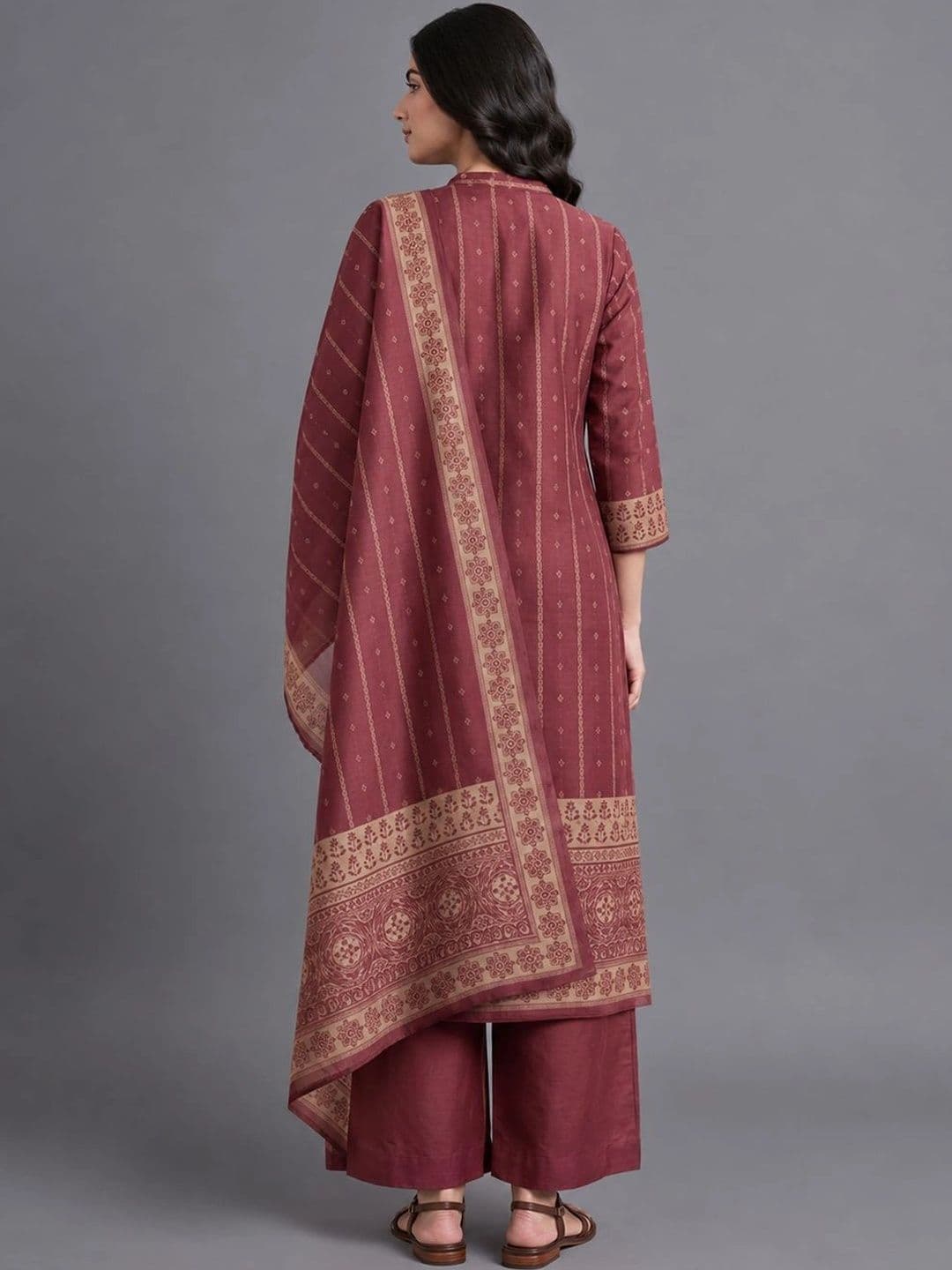 Navibhu Women Ethnic Motifs Printed Regular Kurta with Palazzos & With Dupatta thumbnail 7