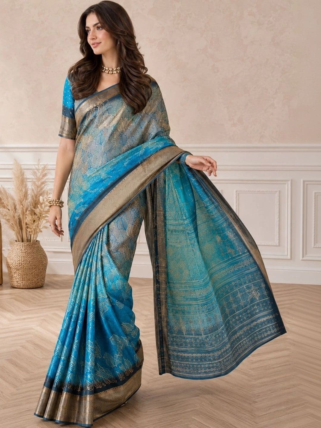 all about you Zari Silk Blend Fusion Patola Saree thumbnail 2