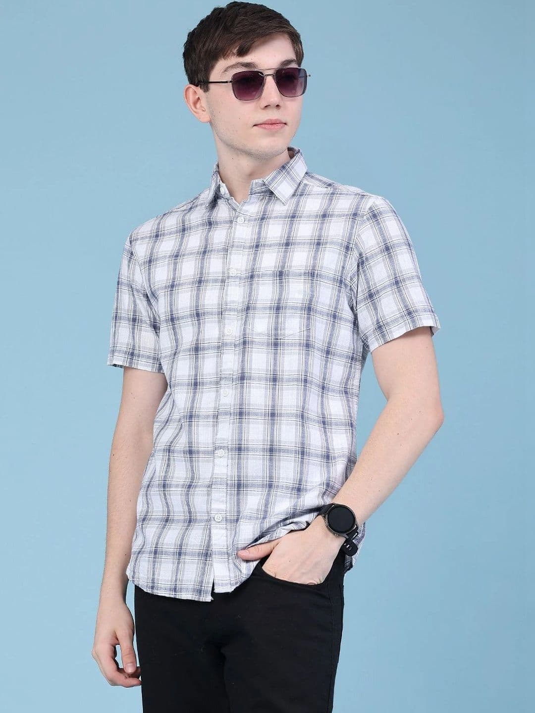 V-Mart Men Checked Casual Shirt - view 1