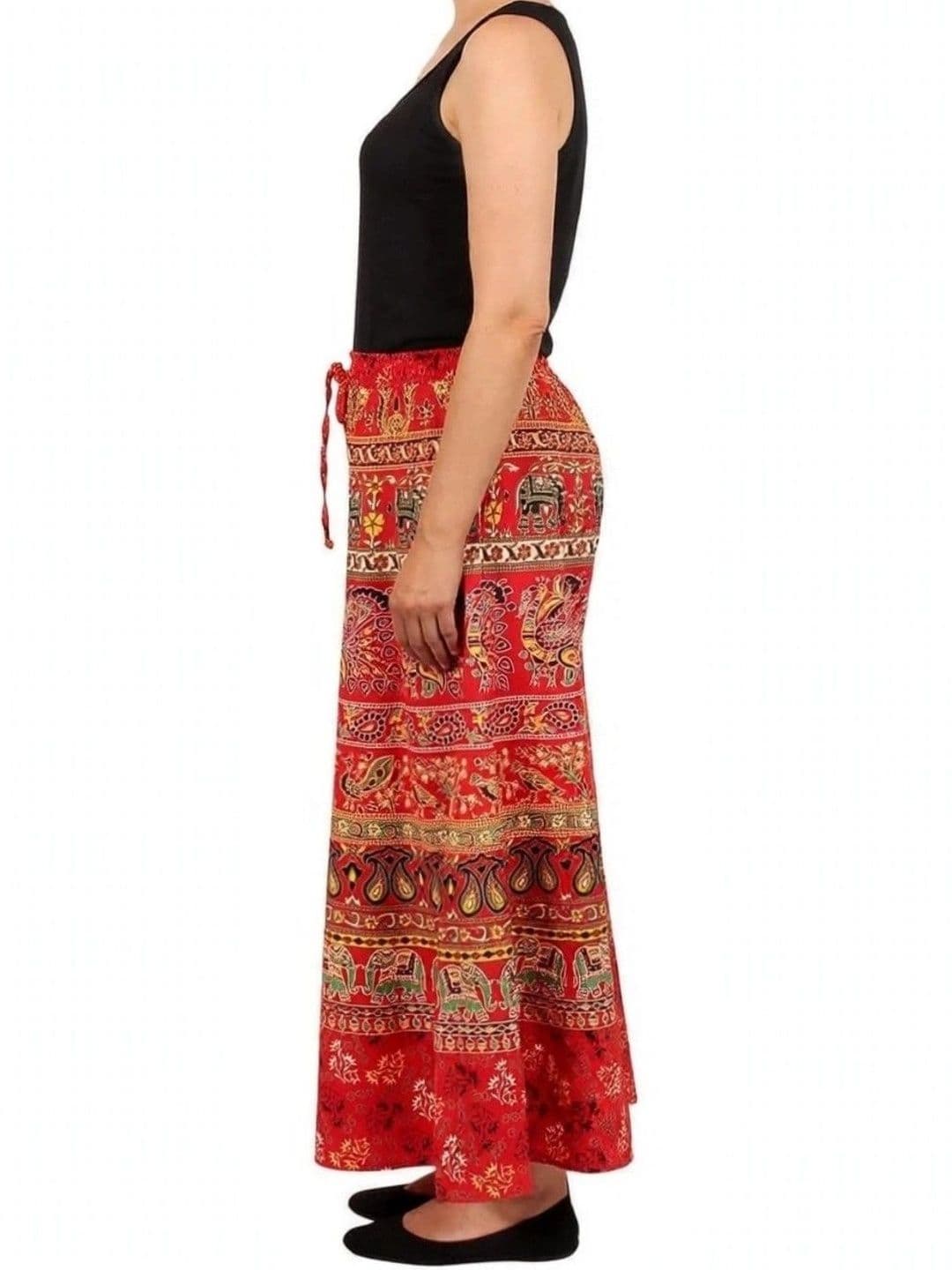 OUTER WEAR AYAM EXPORTS Women Ethnic Motifs Printed Knitted Ethnic Palazzos thumbnail 4