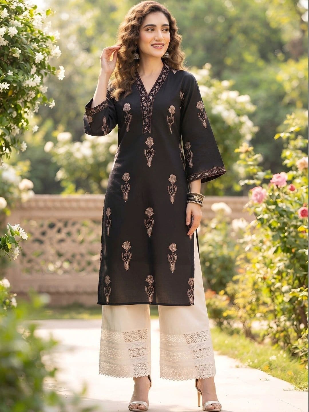 Nayo Women Ethnic Motifs Printed Floral Kurta thumbnail 2