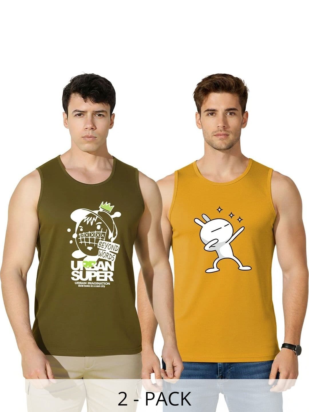 CRYPTIC Men Pack Of 2 Cotton Printed T-shirt - view 1