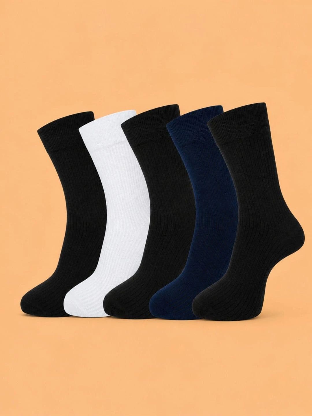 ADDOSSO Men Pack of 5 Cotton Assorted Calf Length Socks - view 1