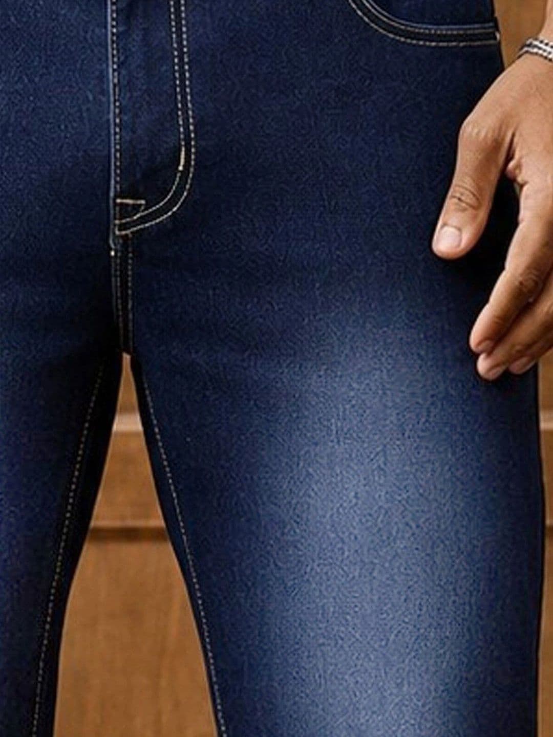 MASTERLY WEFT Men Straight Fit Mid-Rise Stretchable Jeans thumbnail 2