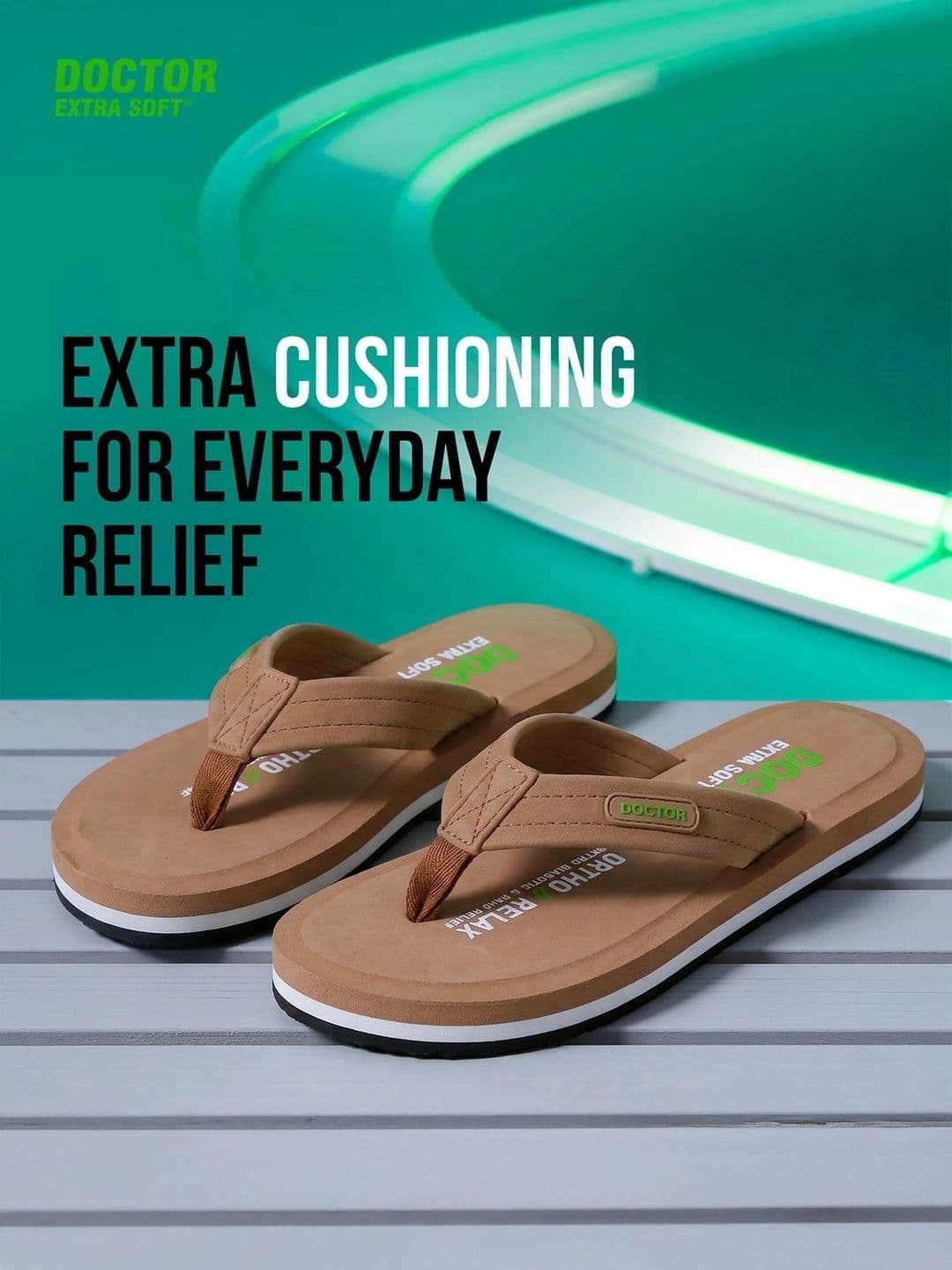 DOCTOR EXTRA SOFT Men Non-Allergenic Sweat Wicking Anti-Skid Thong Flip-Flops thumbnail 6