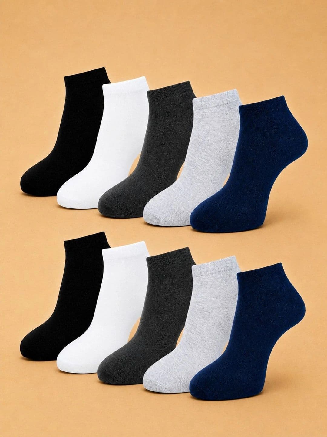 ADDOSSO Men Pack of 10 Cotton Assorted Ankle Length Socks - view 1