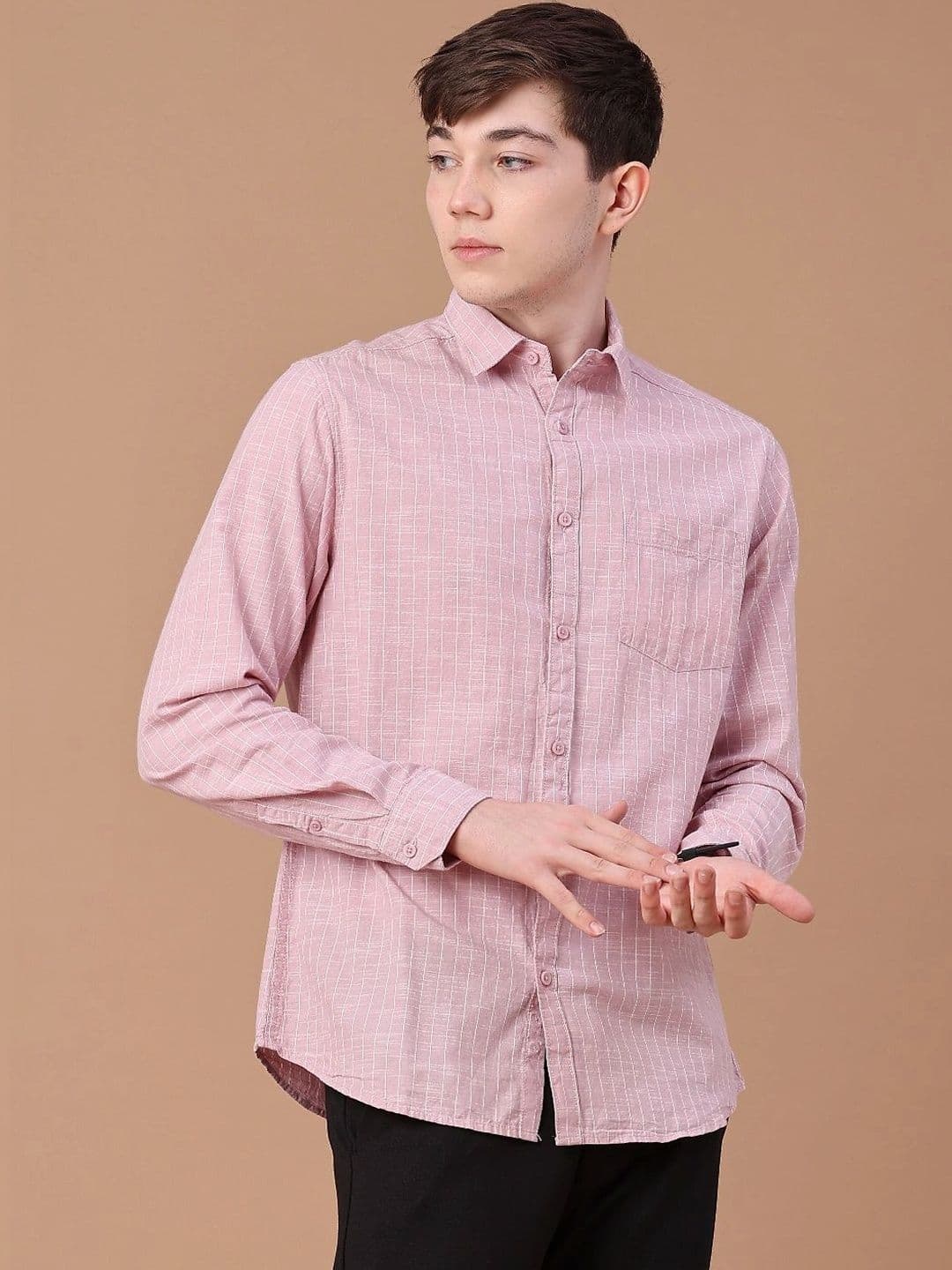 V-Mart Men Windowpane Checks Checked Casual Shirt thumbnail 2