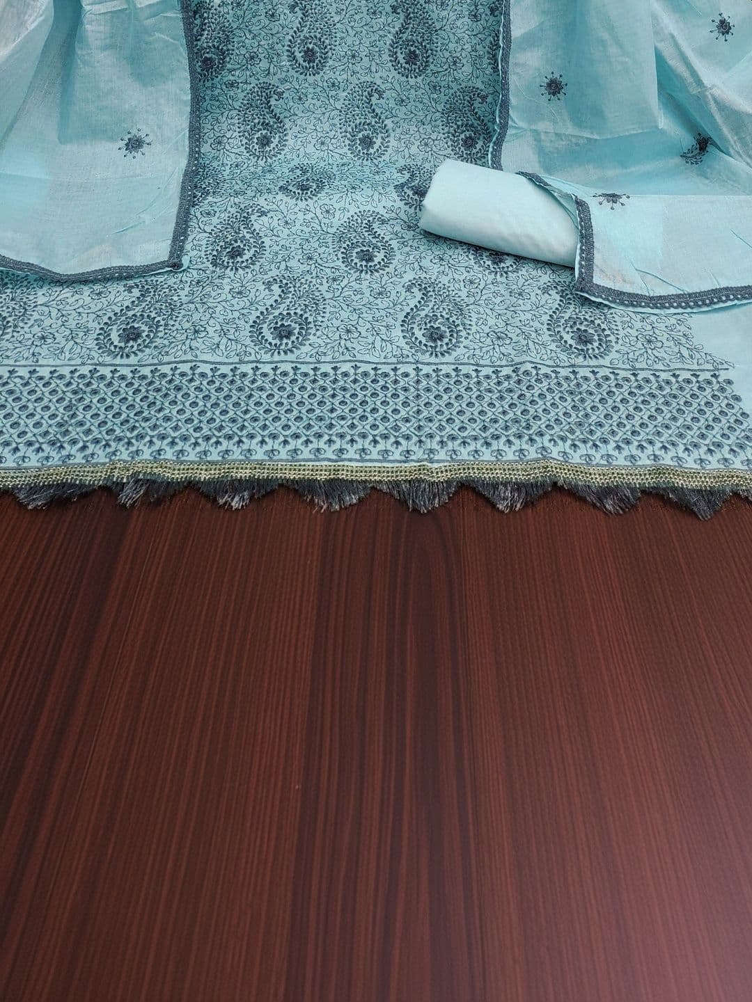 LeeliPeeri Designer Embroidered Unstitched Dress Material thumbnail 3