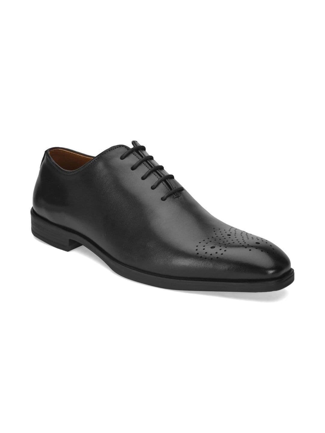 House of Pataudi Men Textured Formal Oxfords thumbnail 4
