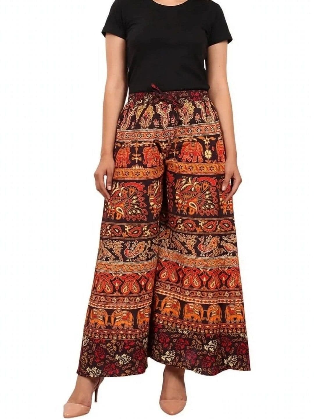 OUTER WEAR AYAM EXPORTS Women Ethnic Motifs Printed Knitted Ethnic Palazzos - view 1