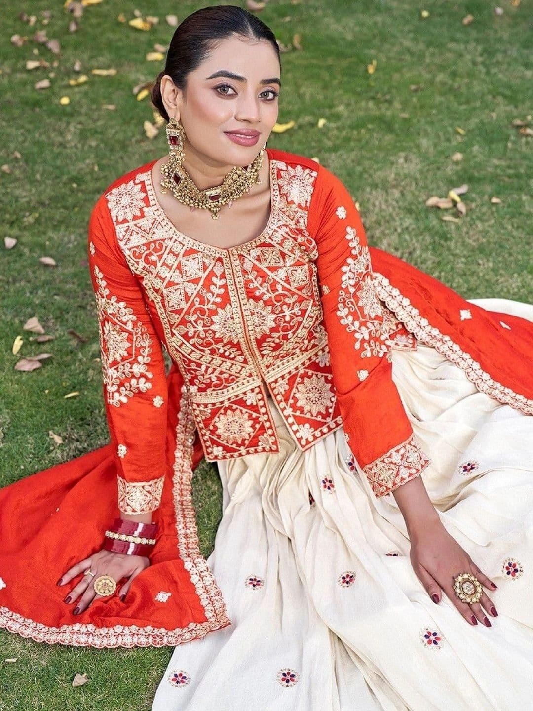 Shree Ram Creation Embroidered Thread Work Ready to Wear Lehenga & Blouse With Dupatta thumbnail 3