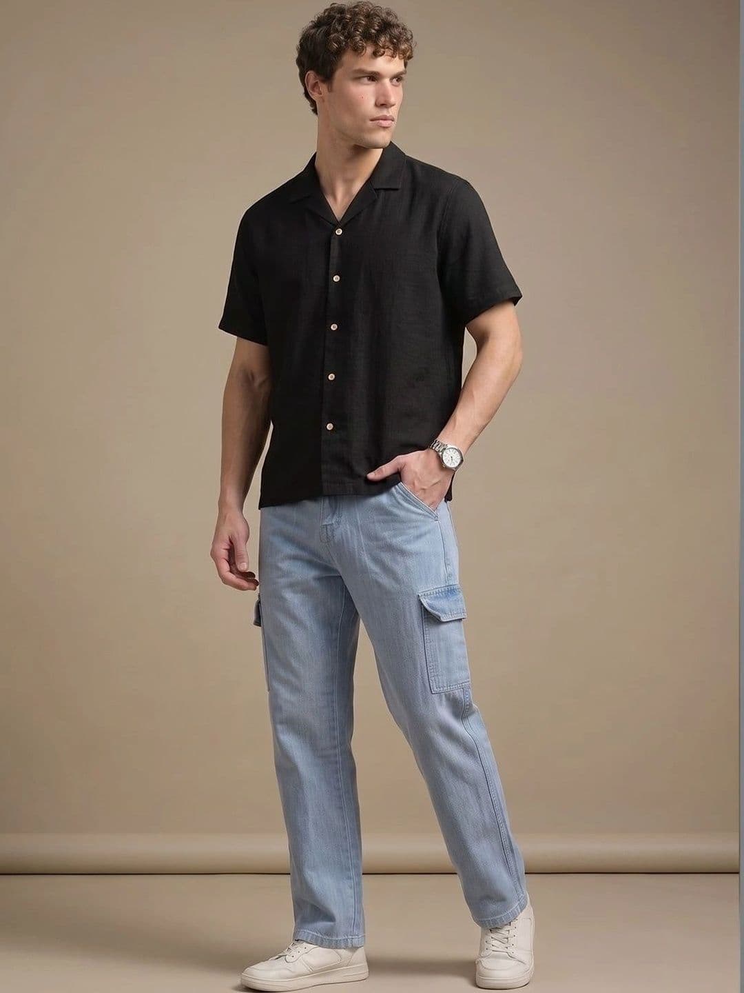 Glitchez Men Classic Regular Fit Mid-Rise Stretchable Jeans thumbnail 5