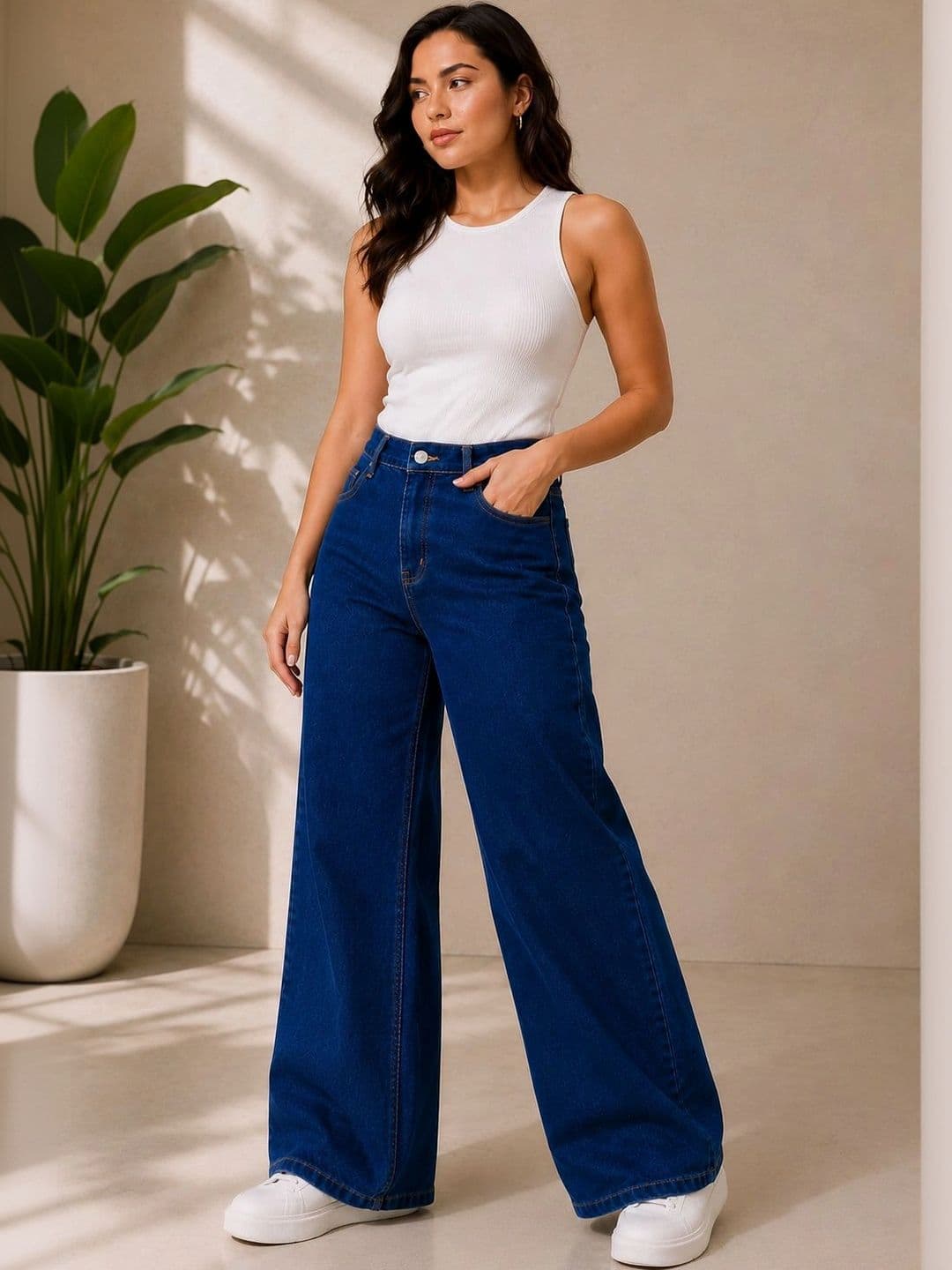Kotty Women Wide Leg High-Rise Stretchable Jeans thumbnail 3