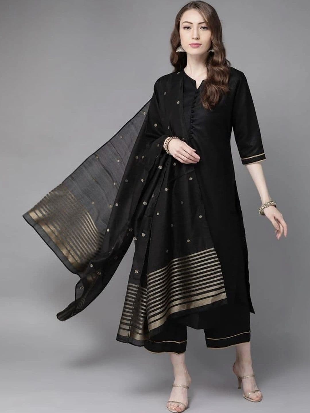 Mogra Designs Women Regular Kurta with Palazzos & With Dupatta - view 1