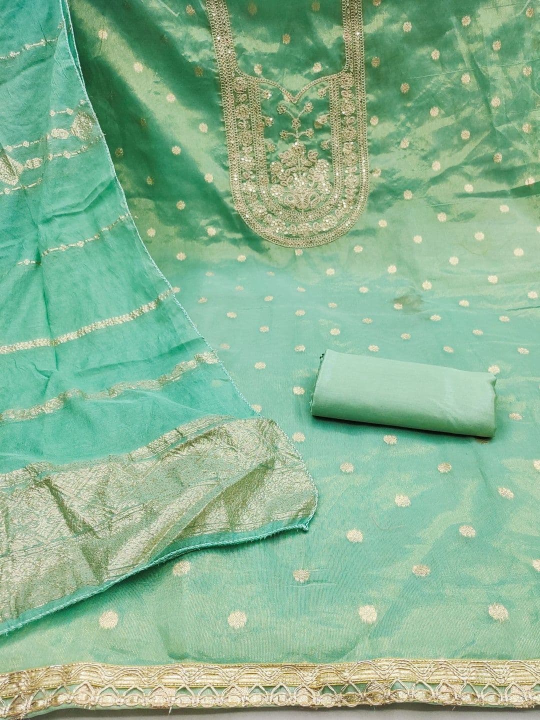 LeeliPeeri Designer Embroidered Unstitched Dress Material thumbnail 4