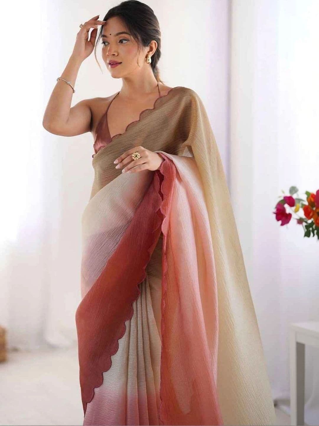 HERE&NOW Ombre Silk Blend Kanjeevaram Saree thumbnail 3