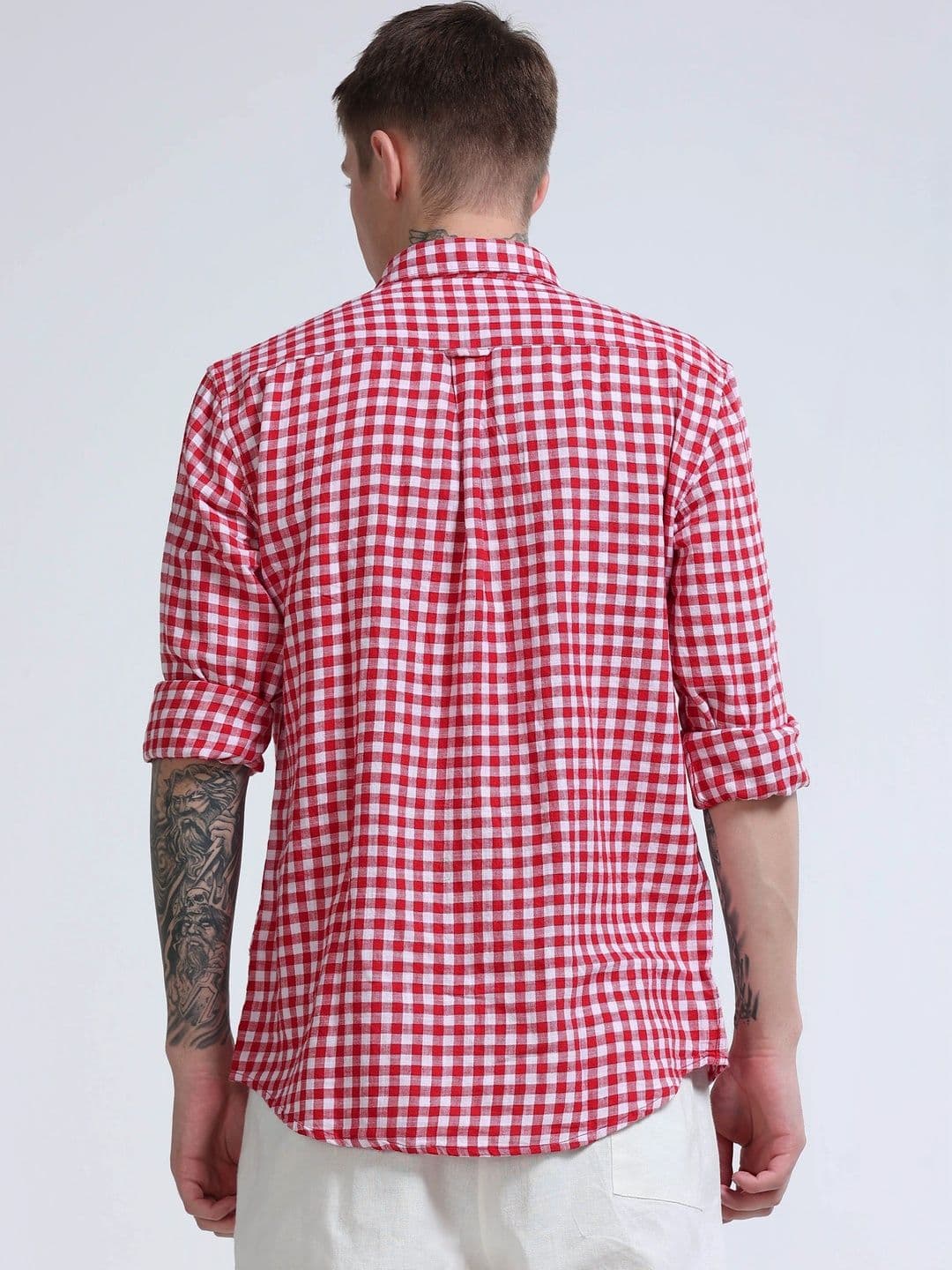 FashionDistrict Men Comfort Gingham Checks Sheer Checked Casual Shirt thumbnail 3