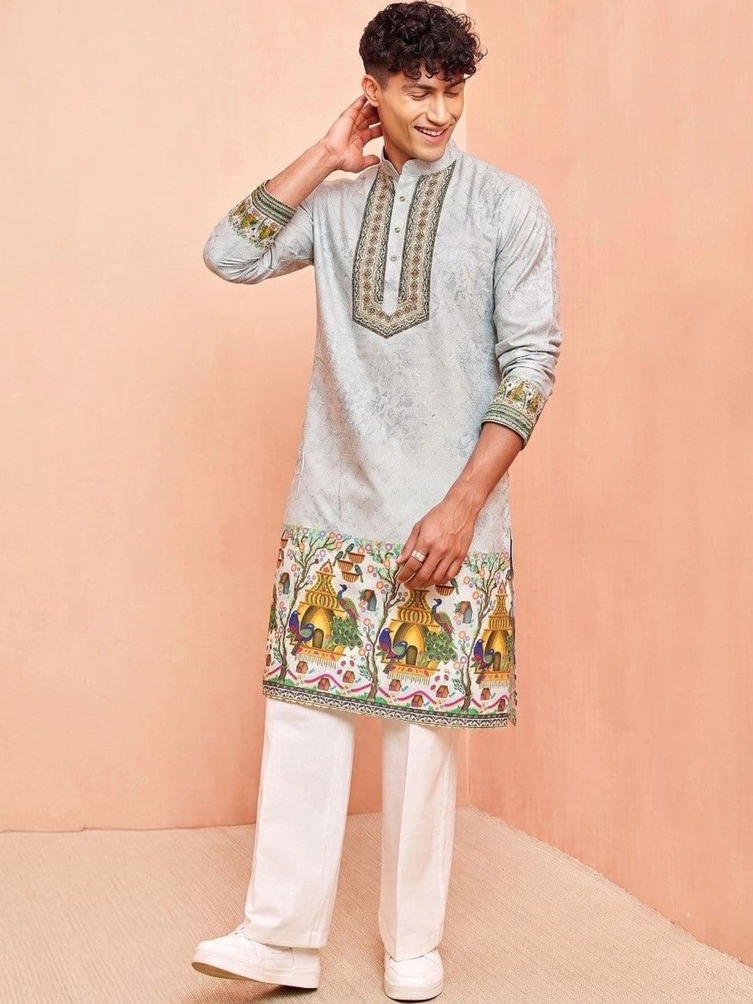VELKYNOX Men Embroidered Thread Work Kurta thumbnail 4