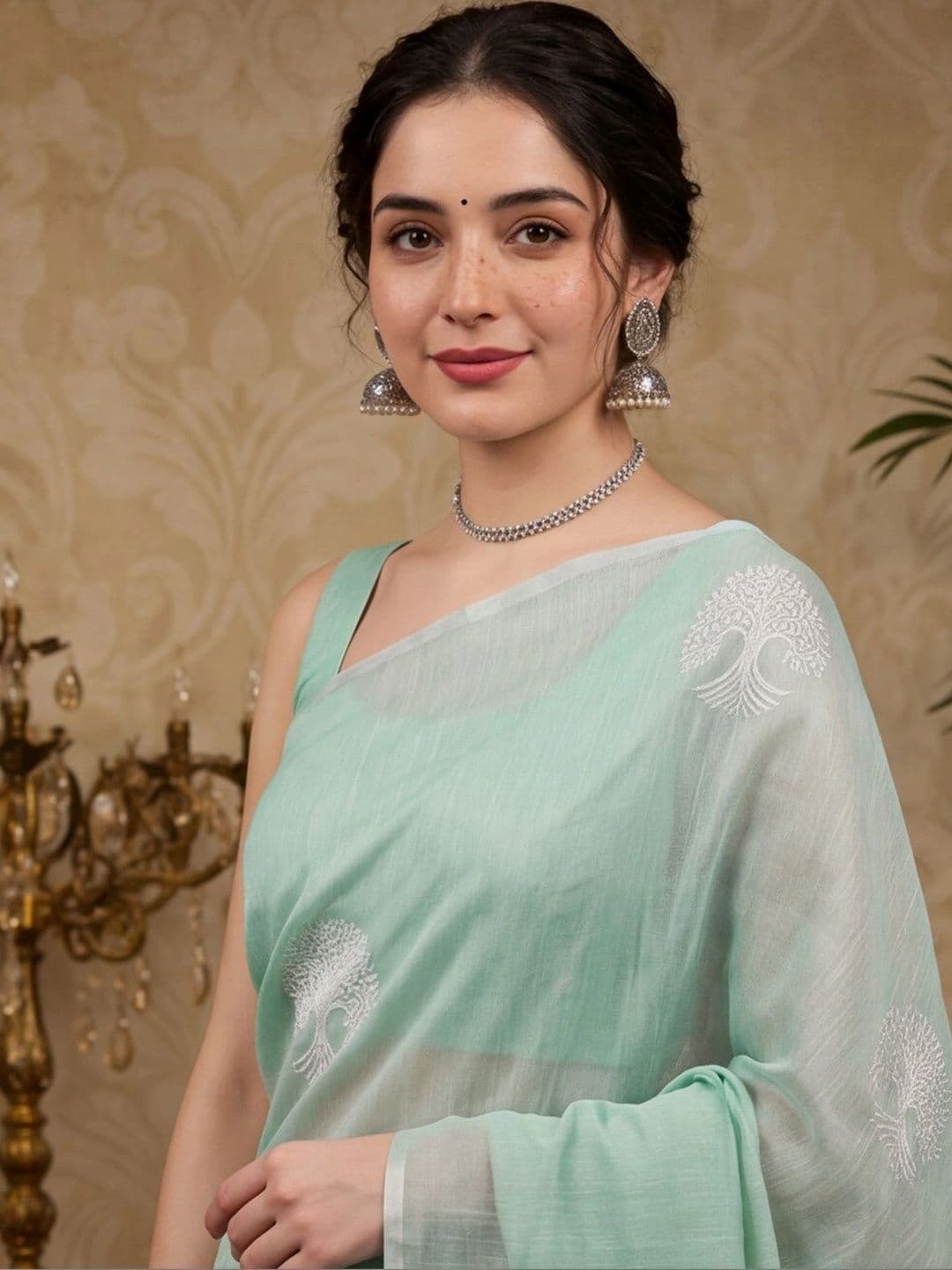 Mitera Woven Design Zari Silk Cotton Fusion Banarasi Saree thumbnail 6