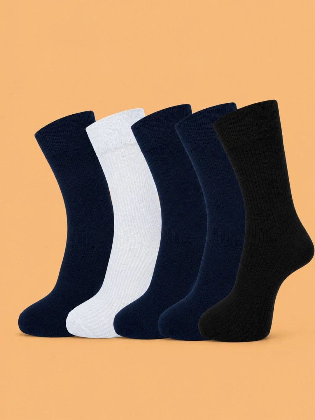 ADDOSSO Men Pack of 5 Cotton Assorted Patterned Calf Length Socks - view 1